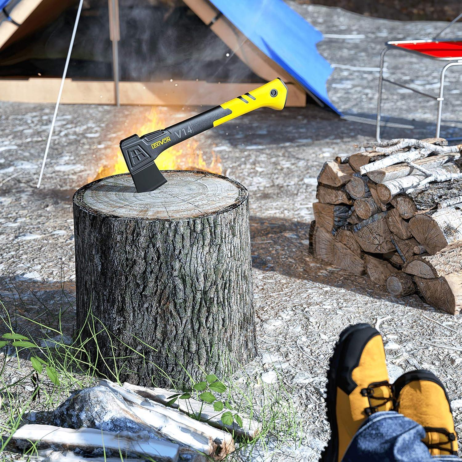 Hacha de Camping LEXIVON LX-V14, 35.5 cm, Fibra de Vidrio