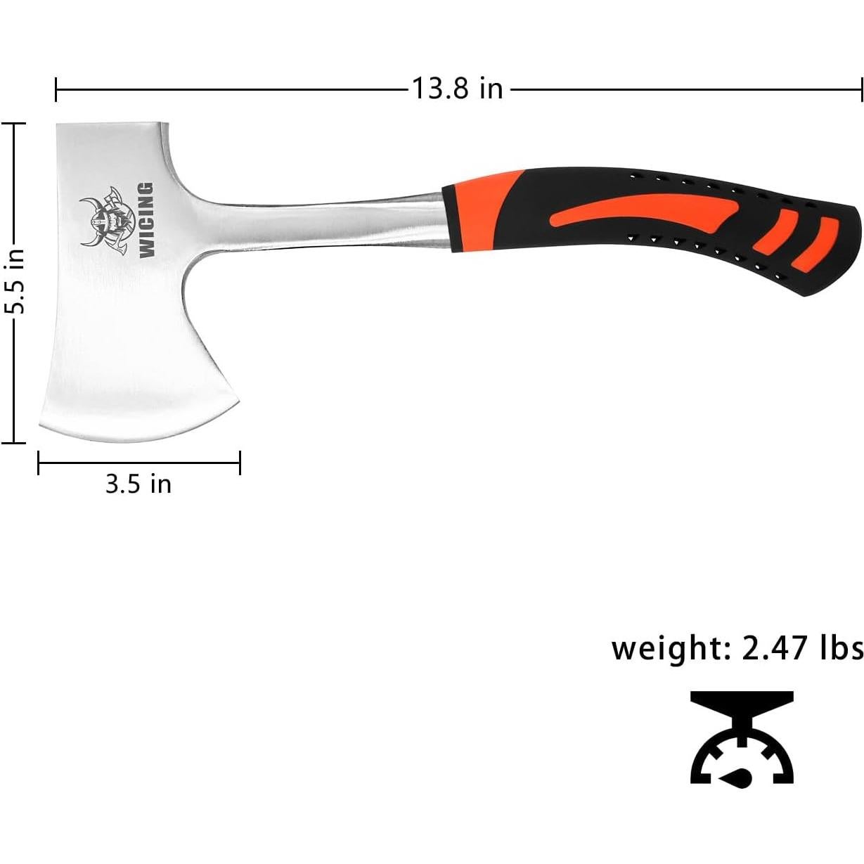 Hacha de Camping WICING 35 cm Acero Alto Carbono con Funda