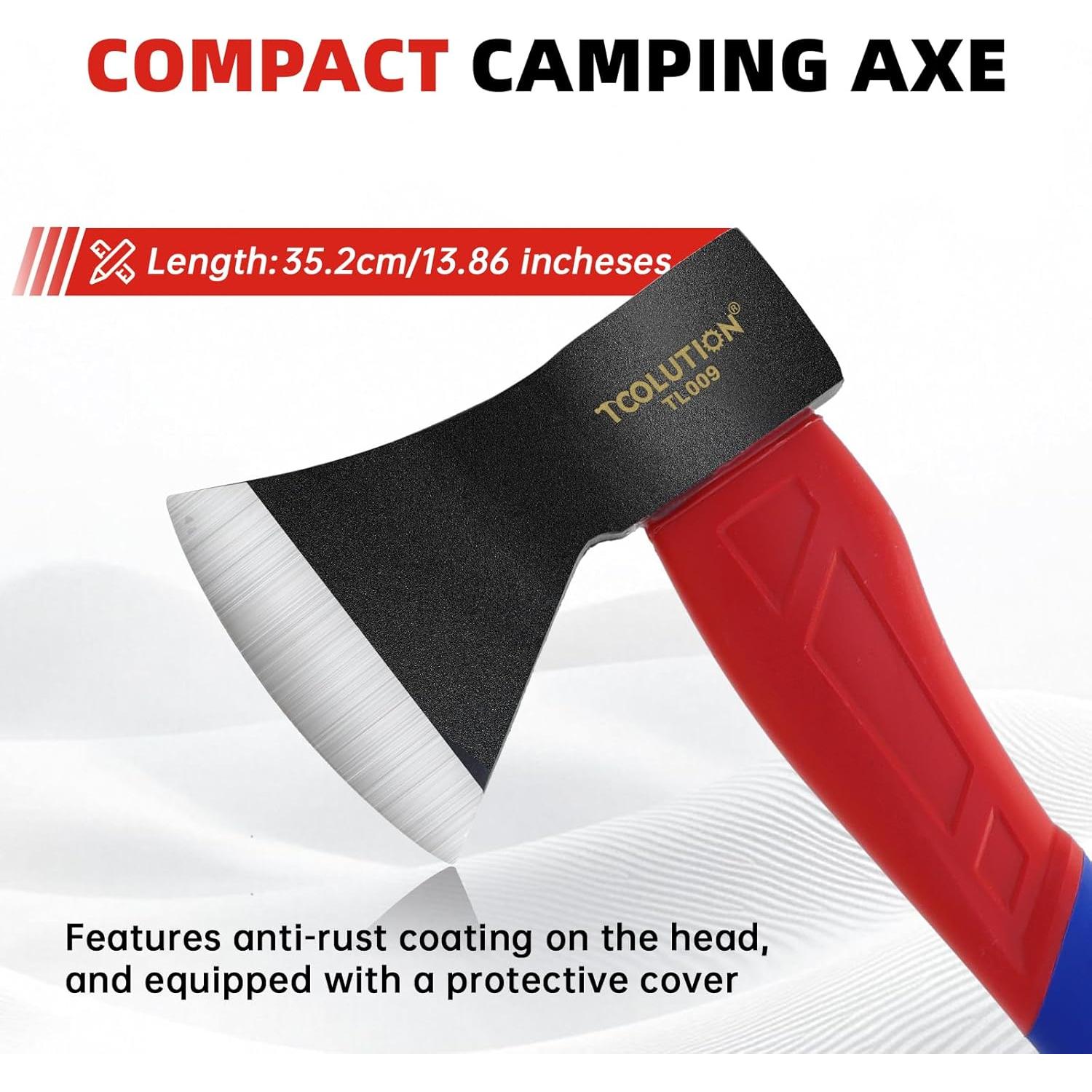 Hacha de Camping TOOLUTION TL009 - Acero Inoxidable 35.2cm