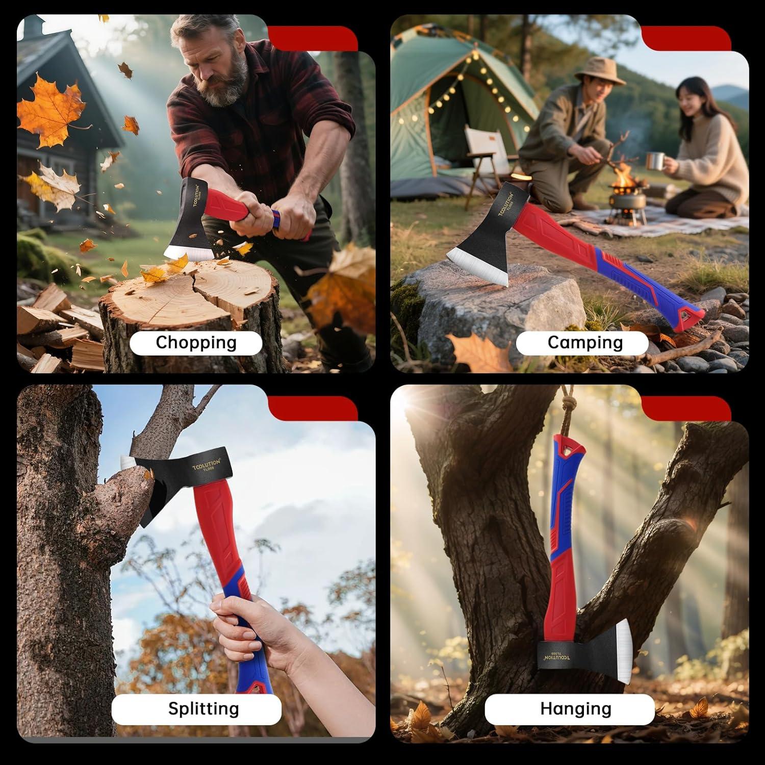 Hacha de Camping TOOLUTION TL009 - Acero Inoxidable 35.2cm