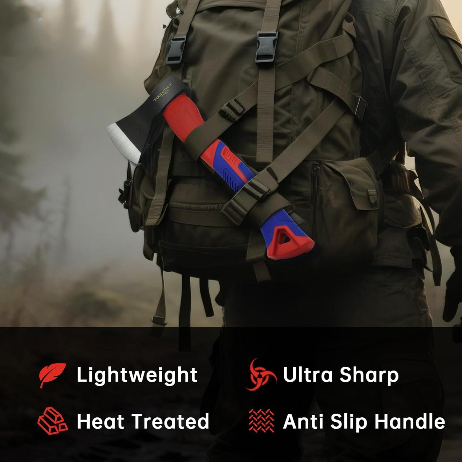 Hacha de Camping TOOLUTION TL009 - Acero Inoxidable 35.2cm