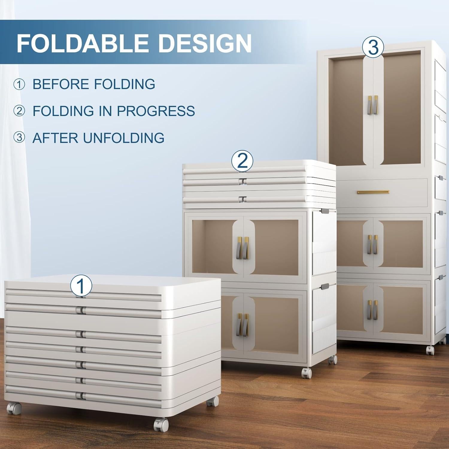 Armario Infantil Plegable XIMSPHY Blanco 54x34x140 cm