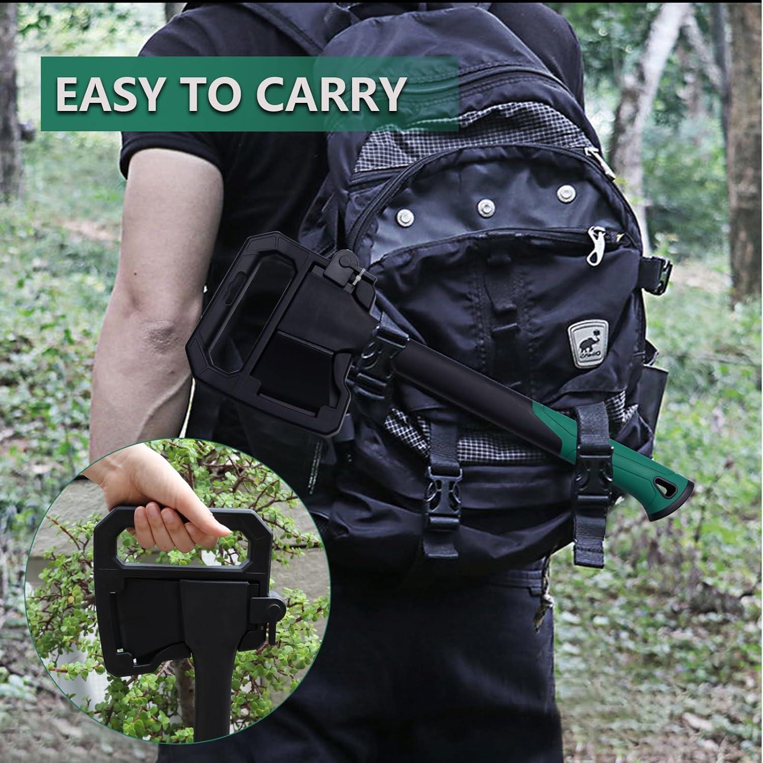 Hacha de Camping CHI SHANG 44.7 cm, Acero Inoxidable, Verde