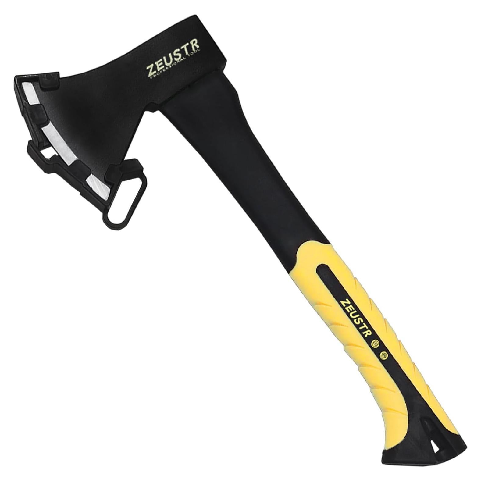 Hacha de Camping ZEUSTR 28 cm, Acero Forjado, Mango Absorbente