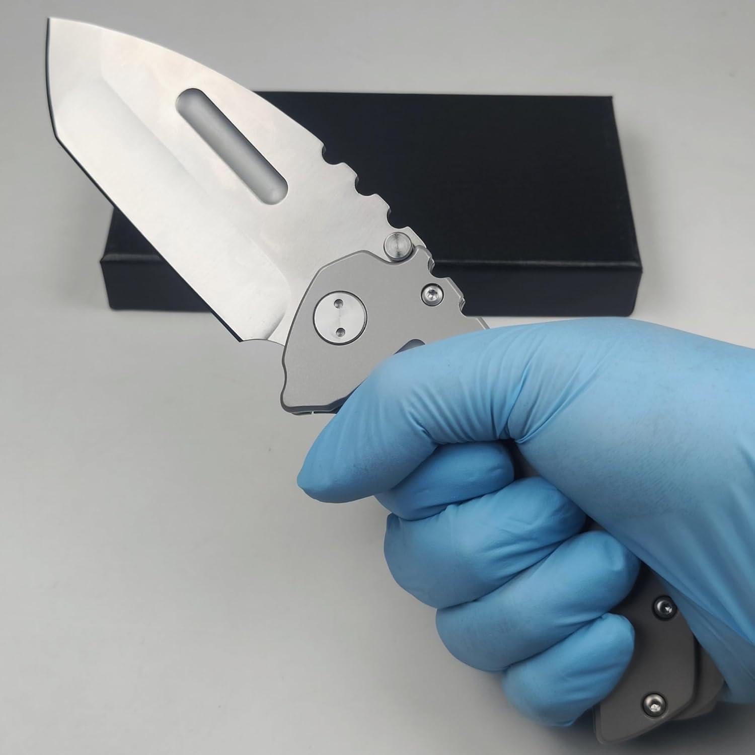 Cuchillo Plegable Táctico Geegift Axe Meide 21.8 cm Gris