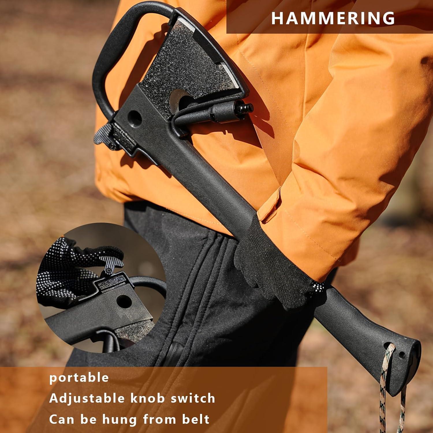 Hacha de Camping NIPURA con Silbato y Encendedor - 35.56 cm