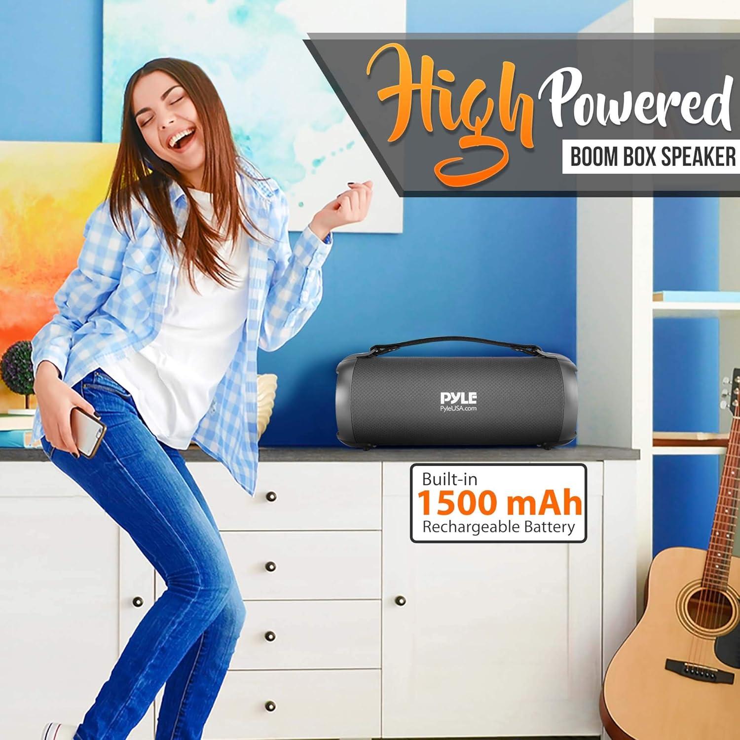 Altavoz Boombox Bluetooth PyleUsa PBMSPG2BK 17W Portátil