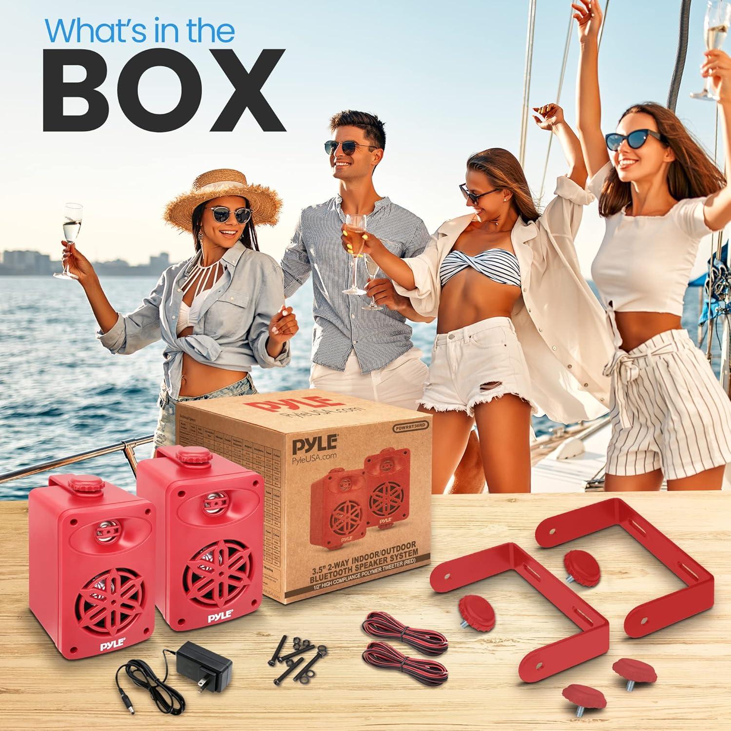 Altavoces Bluetooth Pyle PDWRBT36RD Impermeables 200W