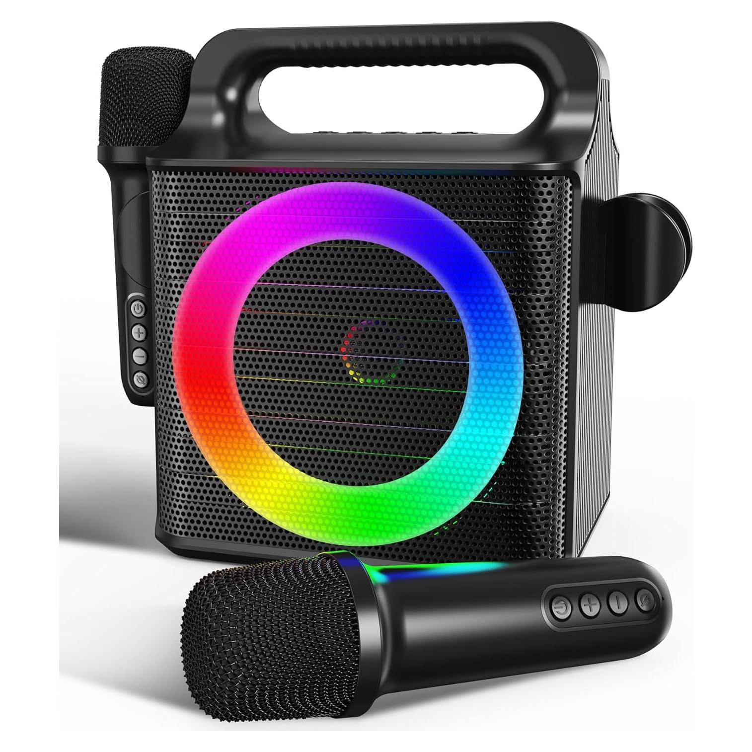 Máquina de Karaoke Portátil SINWE K09 con 2 Micrófonos Inalámbricos y Altavoz 15W