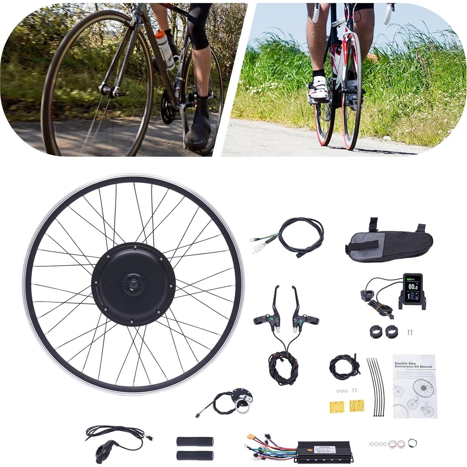 Kit de Conversión E-Bike LpqOxnm 48V 1000W Rueda Delantera 28-29"