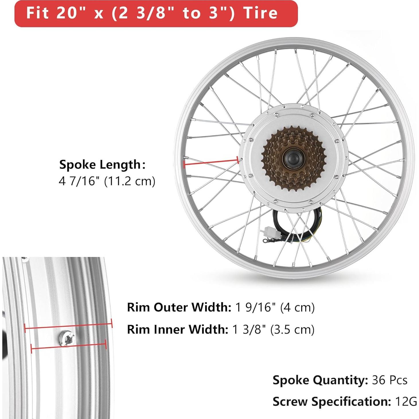 Kit de Conversión Motor Eléctrico AW 750W para Bicicleta 20"