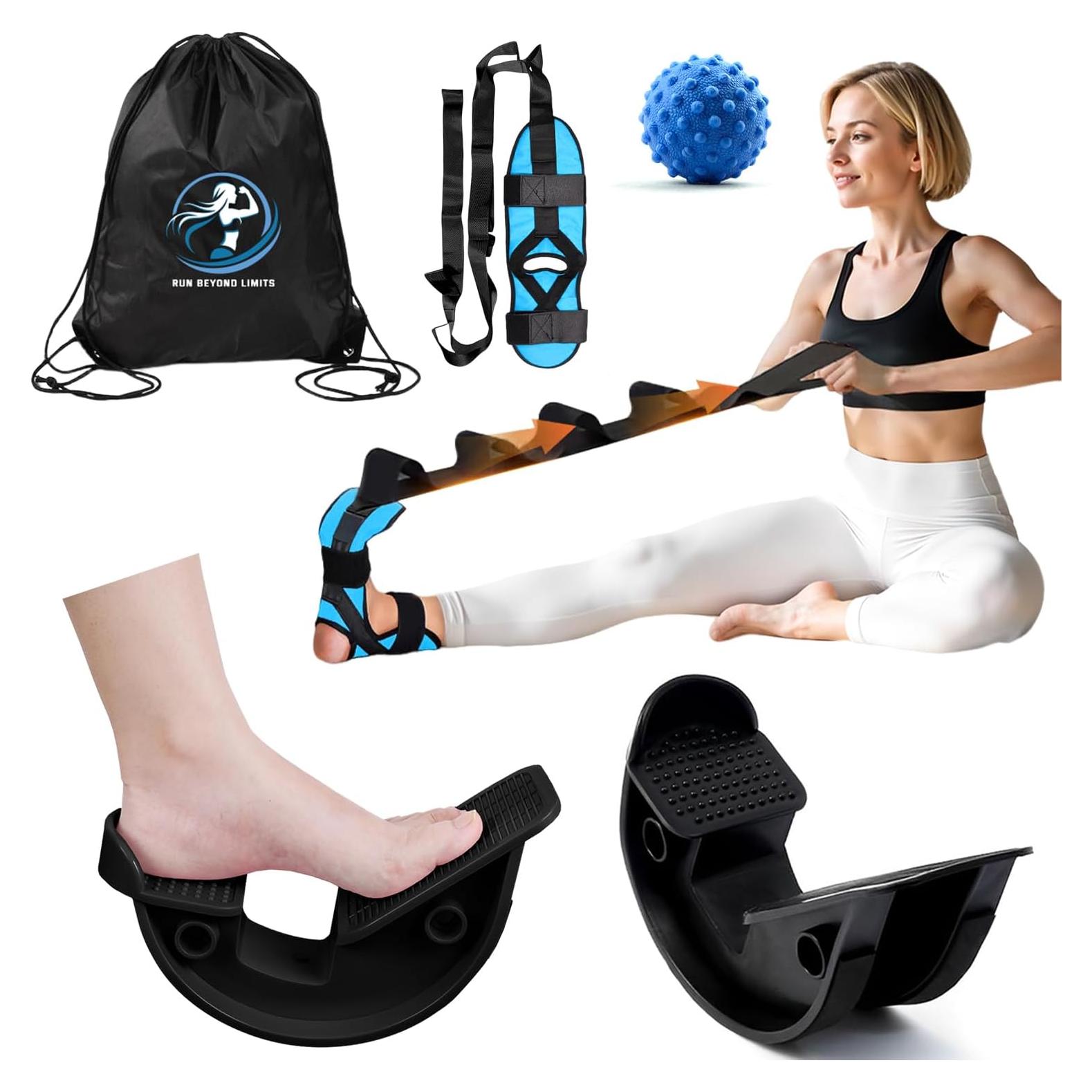 Estirador de pies y pantorrillas JIURUN con correa y pelota