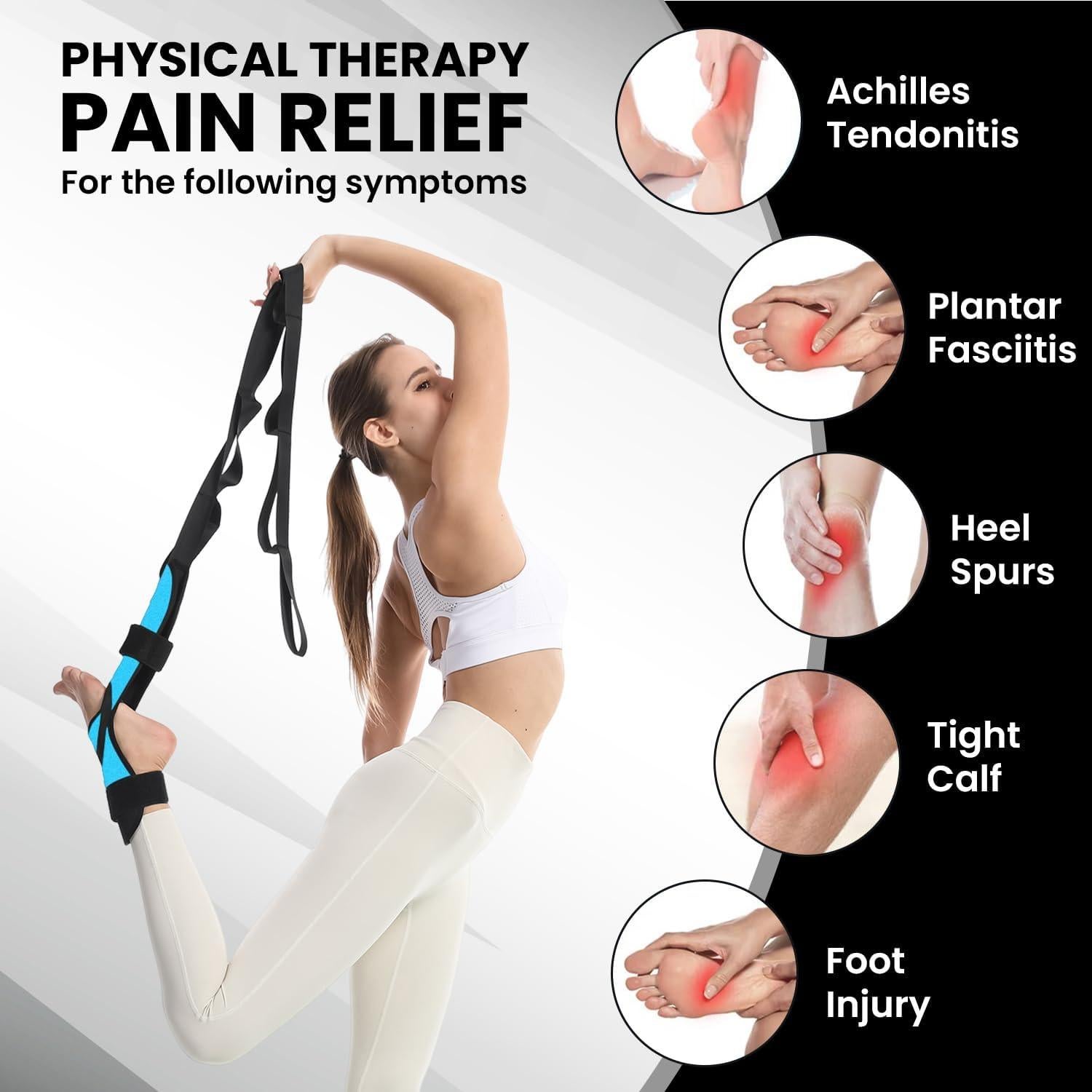 Estirador de pies y pantorrillas JIURUN con correa y pelota