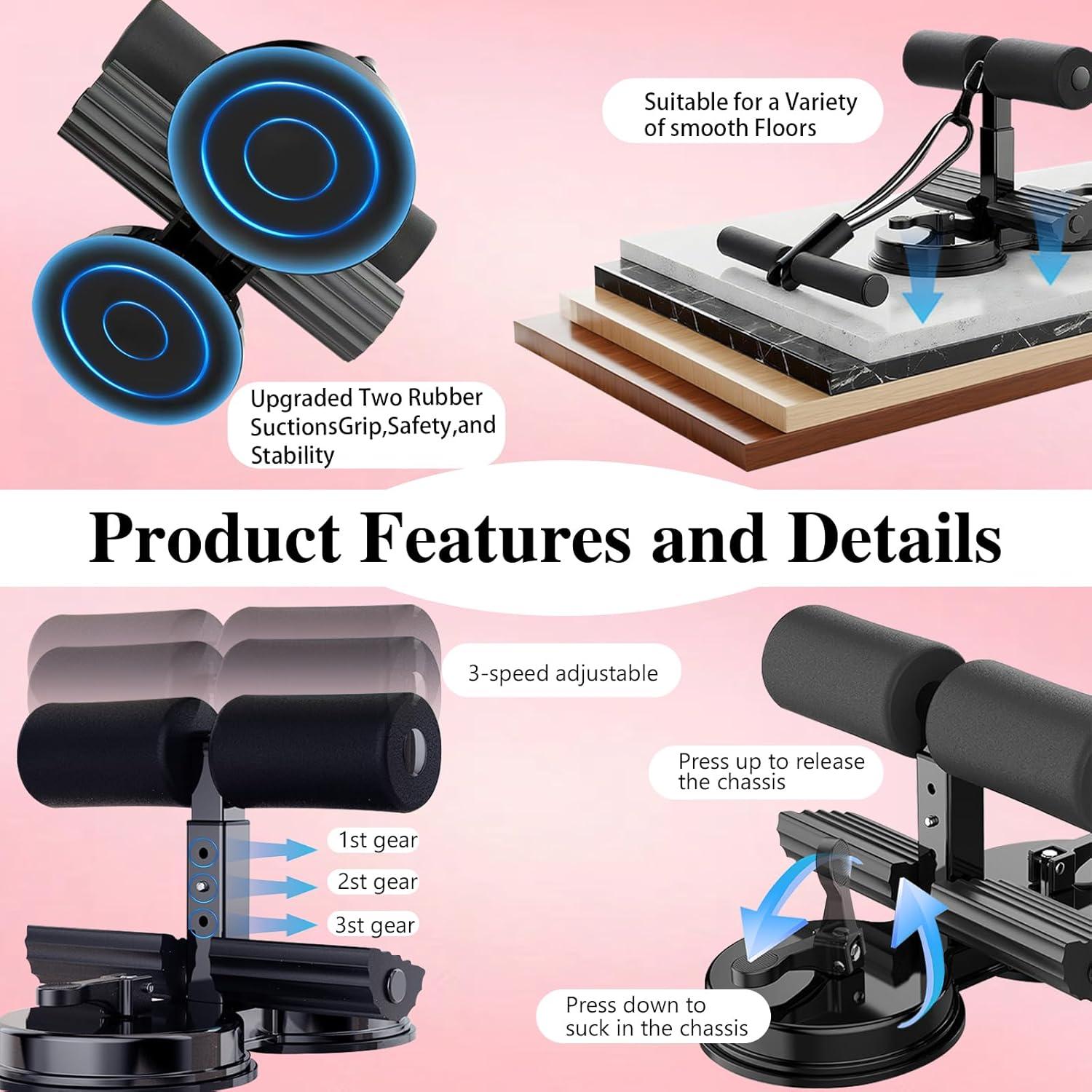 Entrenador Abdominal IIJPPM con Doble Ventosa y Cinturón