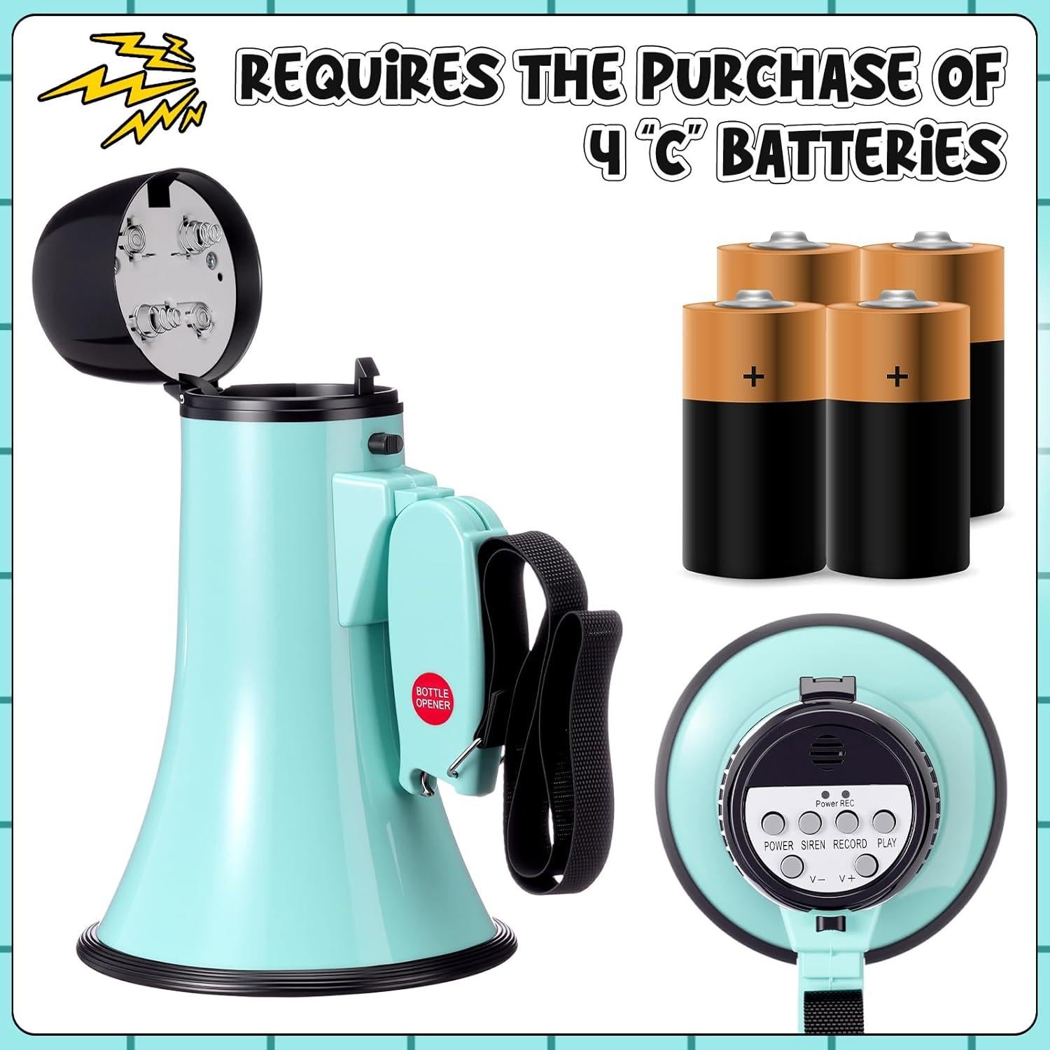 Megáfono Portátil Kingdder 25W Verde Macaron para Exterior