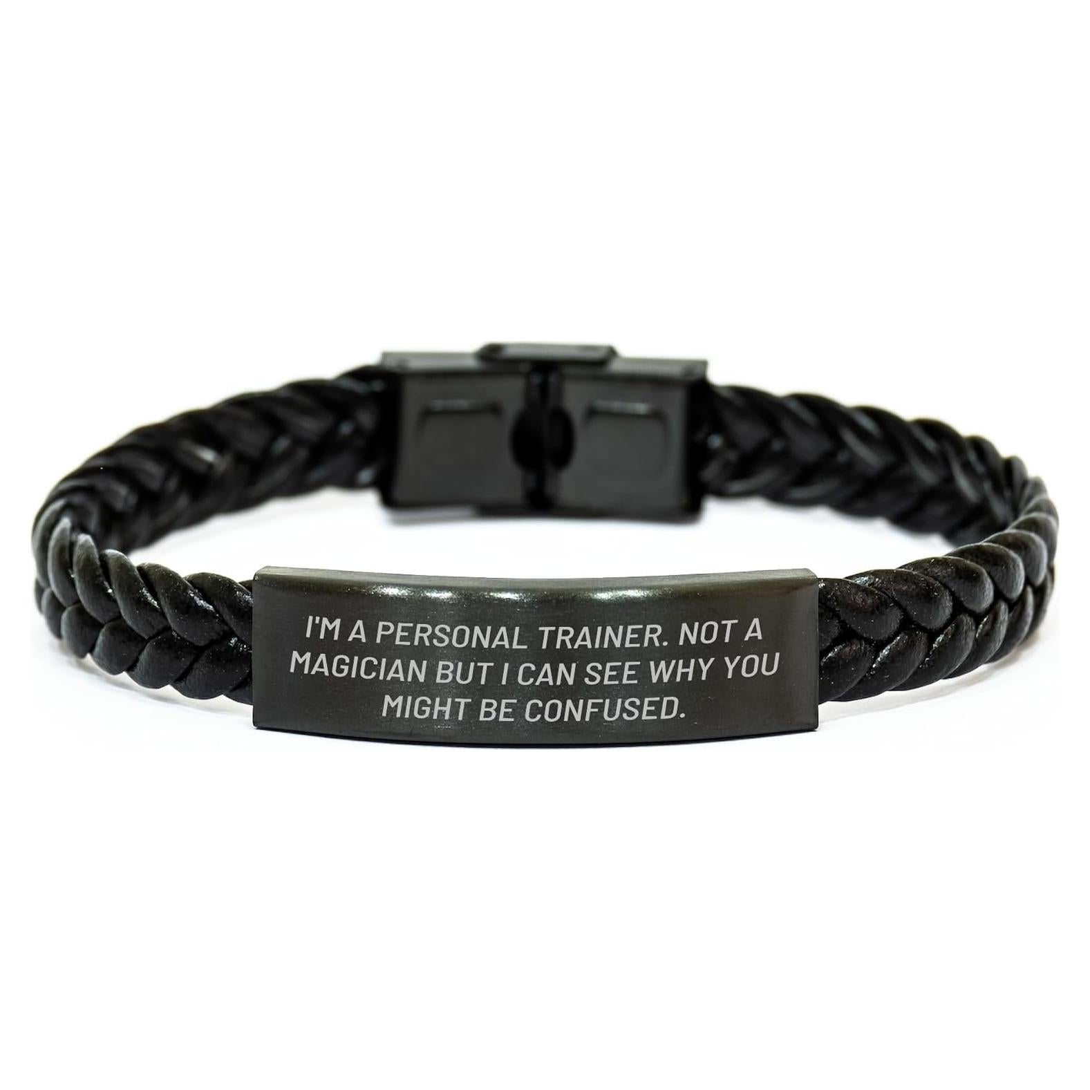 Pulsera de Cuero Trenzado LaserChili para Entrenadores 20 cm