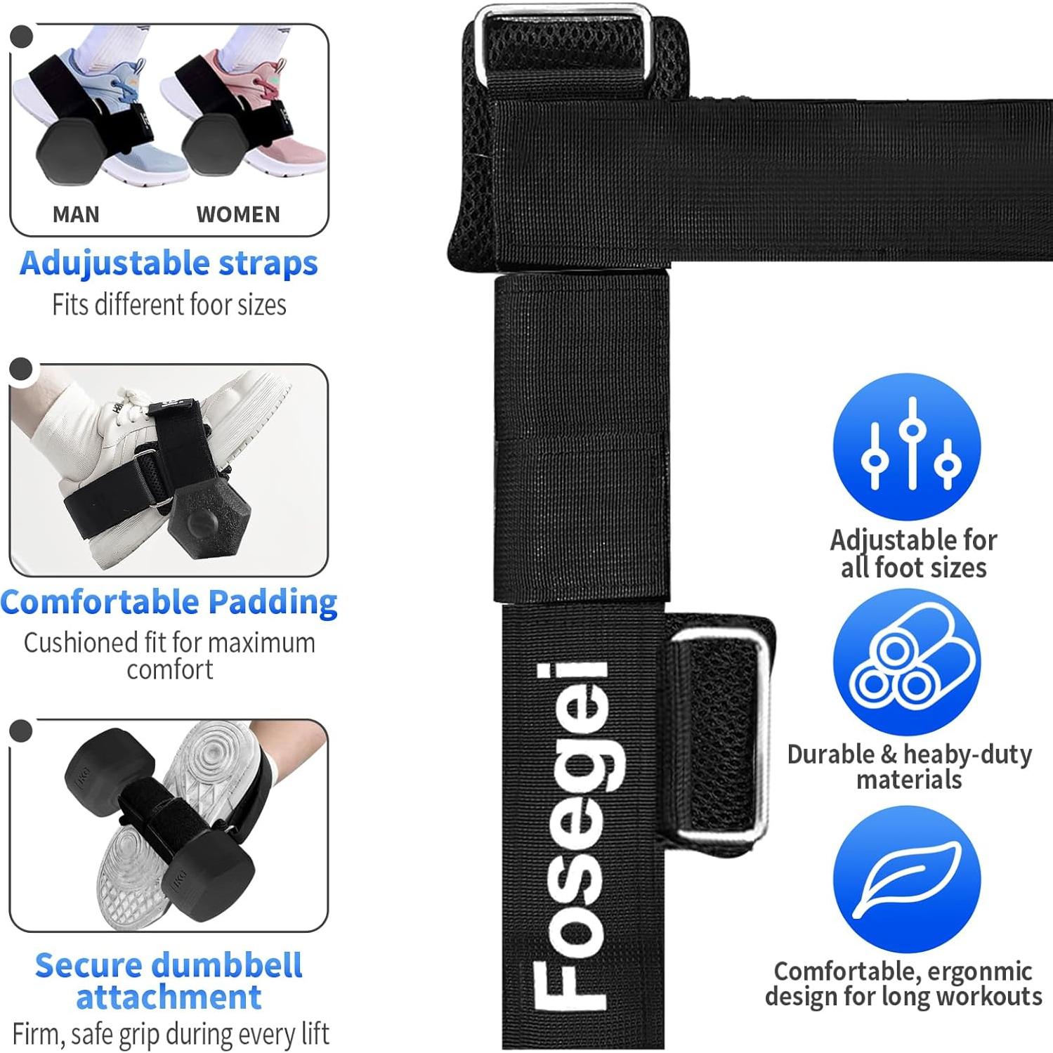 Accesorio de Pie para Mancuernas Fosegei Ajustable Negro