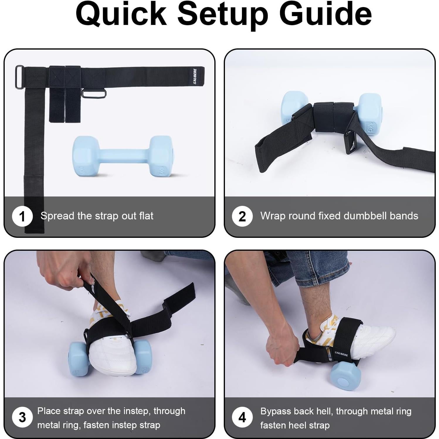 Correas de Tobillo Saubere para Mancuernas - 2 Pcs, Nylon