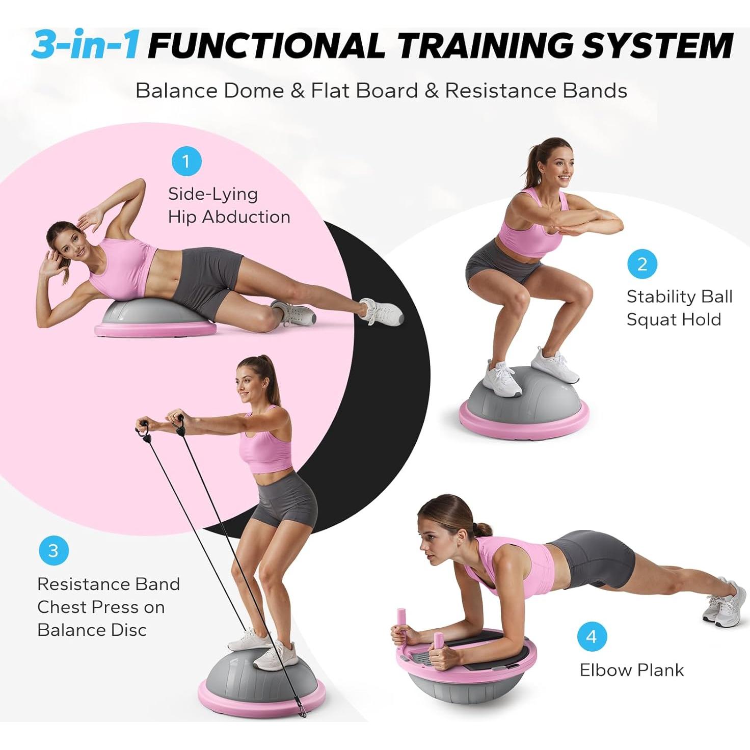 Entrenador de Balón de Equilibrio MERACH MR-2506WP 3-en-1 45cm