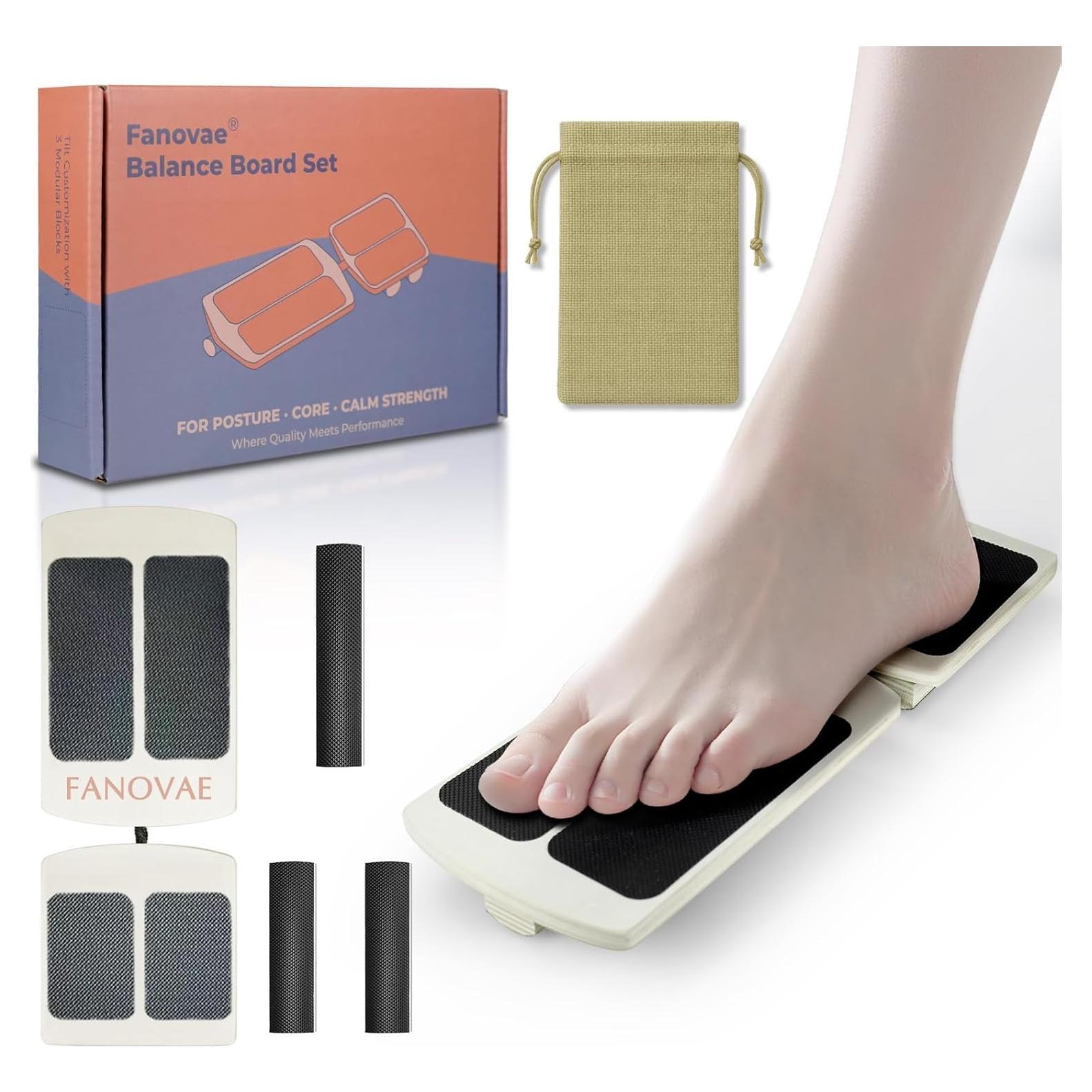 Tabla de Equilibrio de Madera Fanovae con 3 Bloques Ajustables