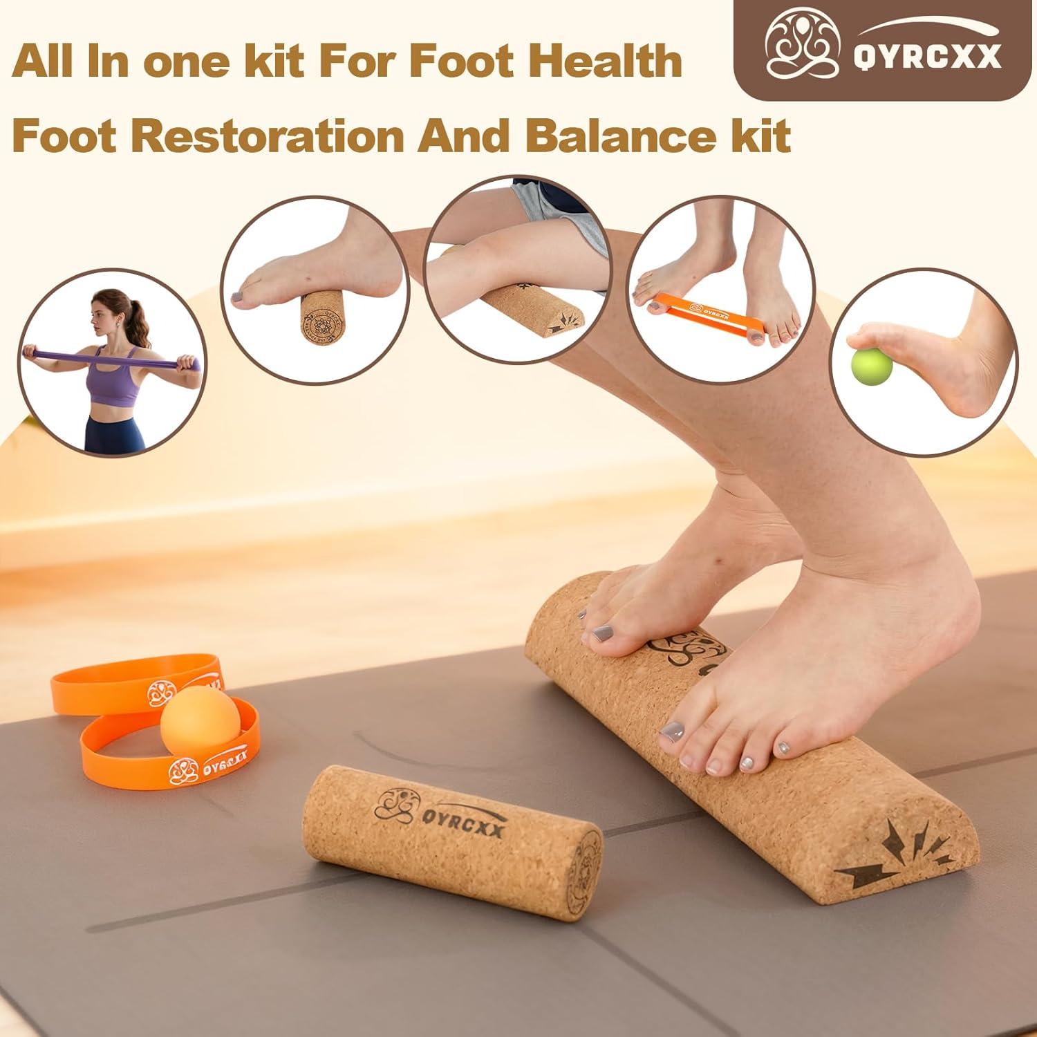 Tabla de Equilibrio QYRCXX de Corcho 35cm - Fortalecedor de Pies