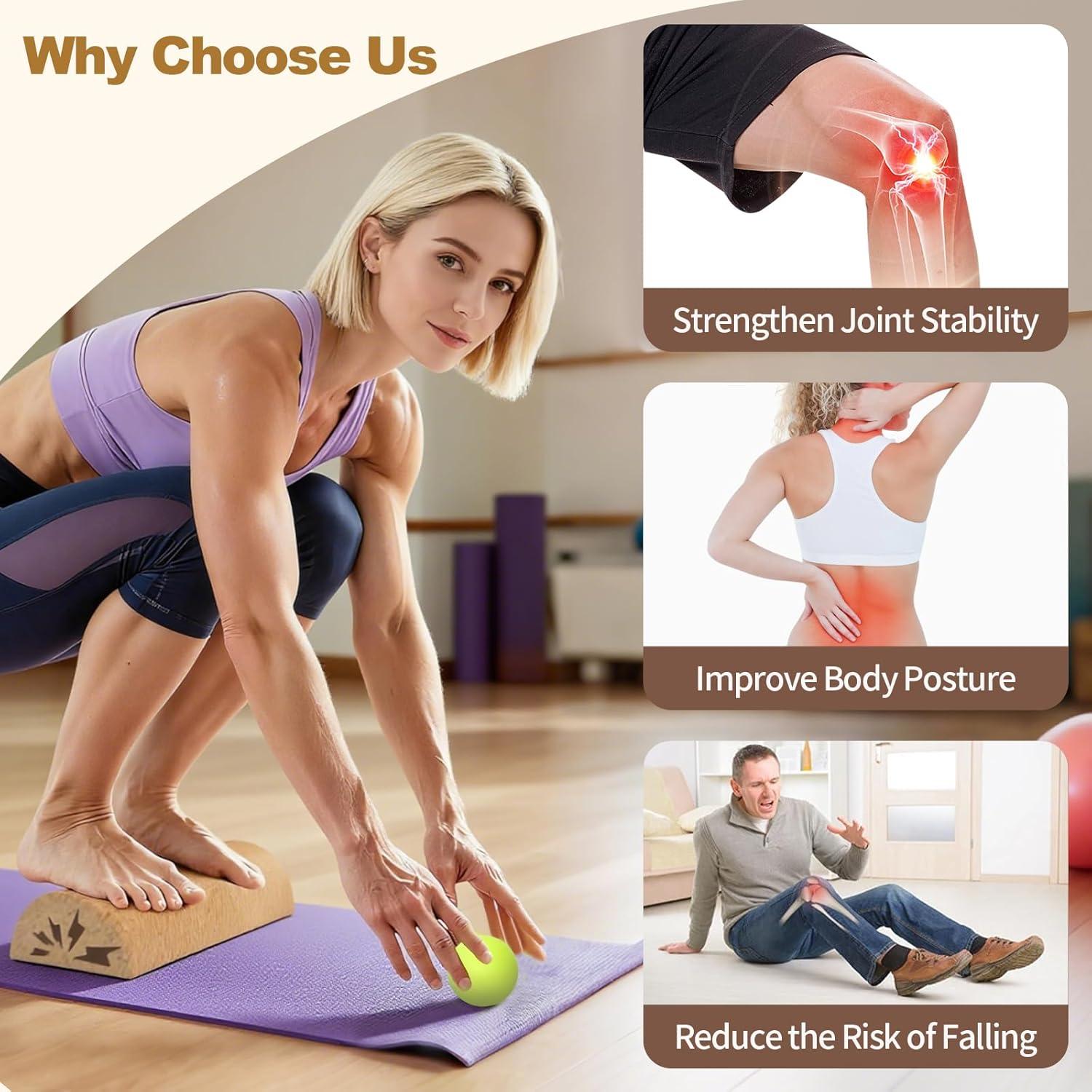 Tabla de Equilibrio QYRCXX de Corcho 35cm - Fortalecedor de Pies