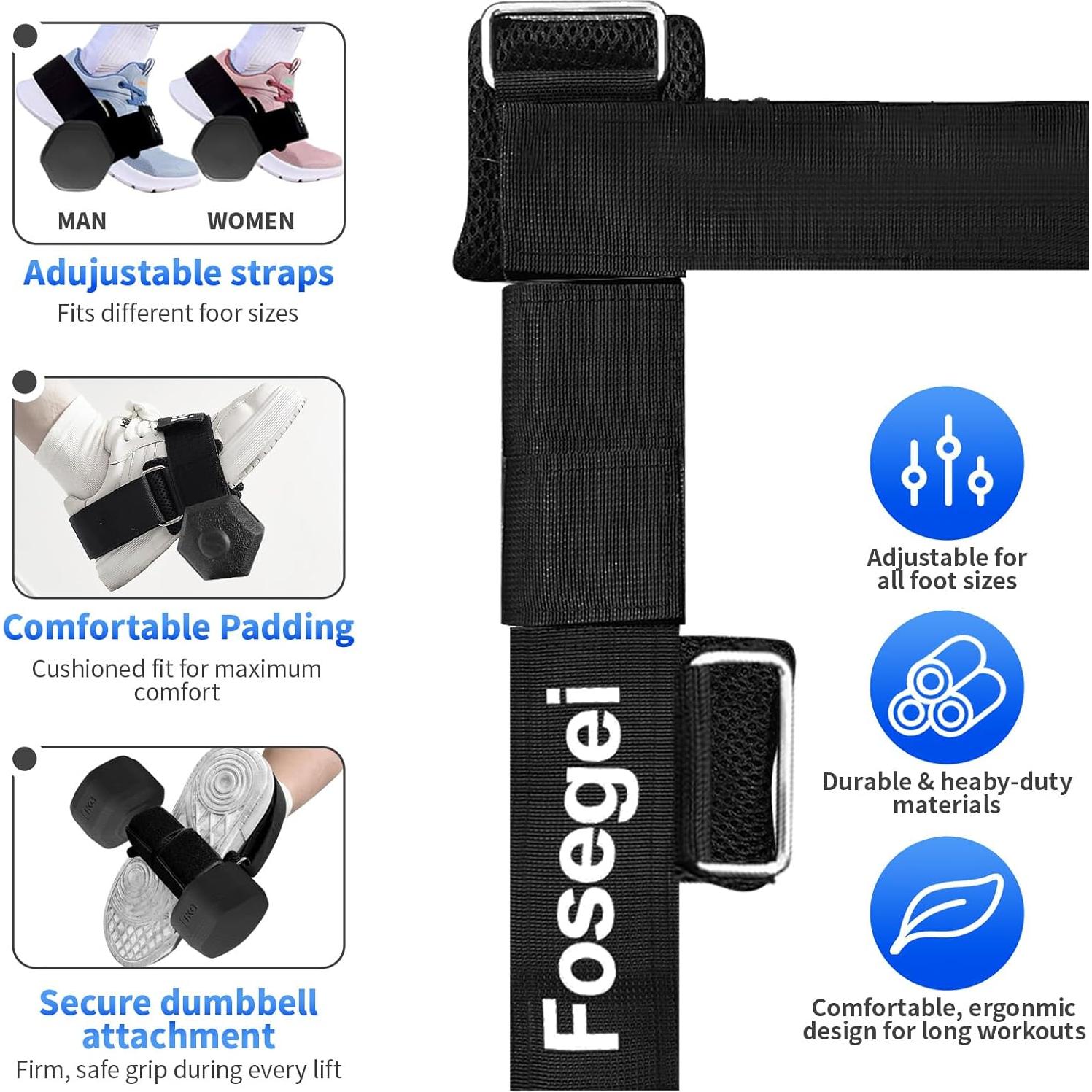 Accesorio de Pie para Mancuernas Fosegei Ajustable Negro