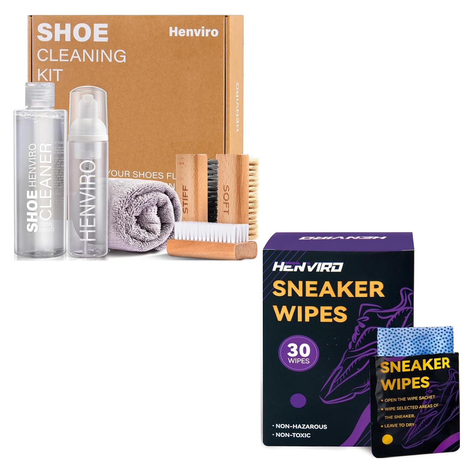 Kit de Limpieza de Zapatillas Henviro - Toallitas y Limpiador