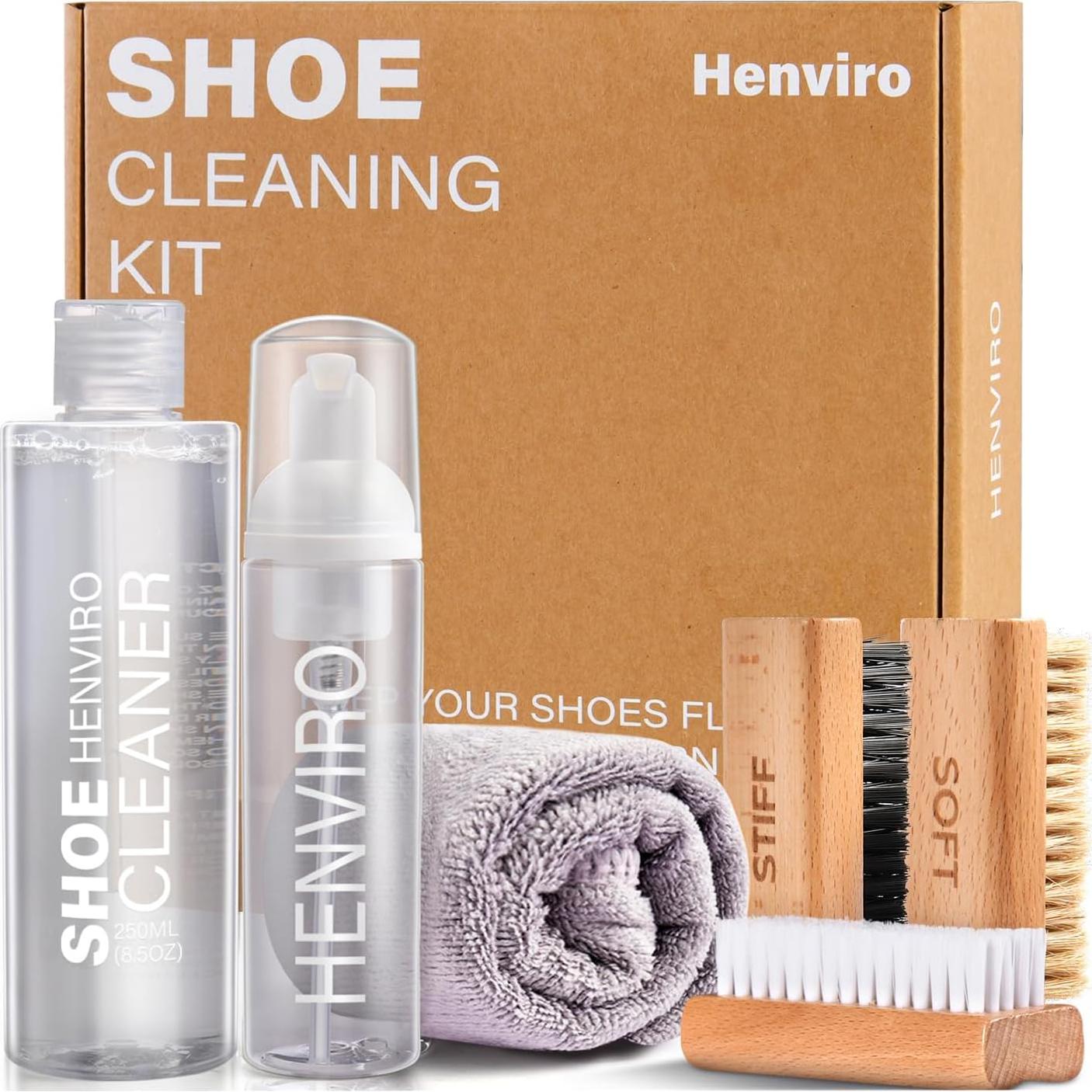 Kit de Limpieza de Zapatillas Henviro - Toallitas y Limpiador