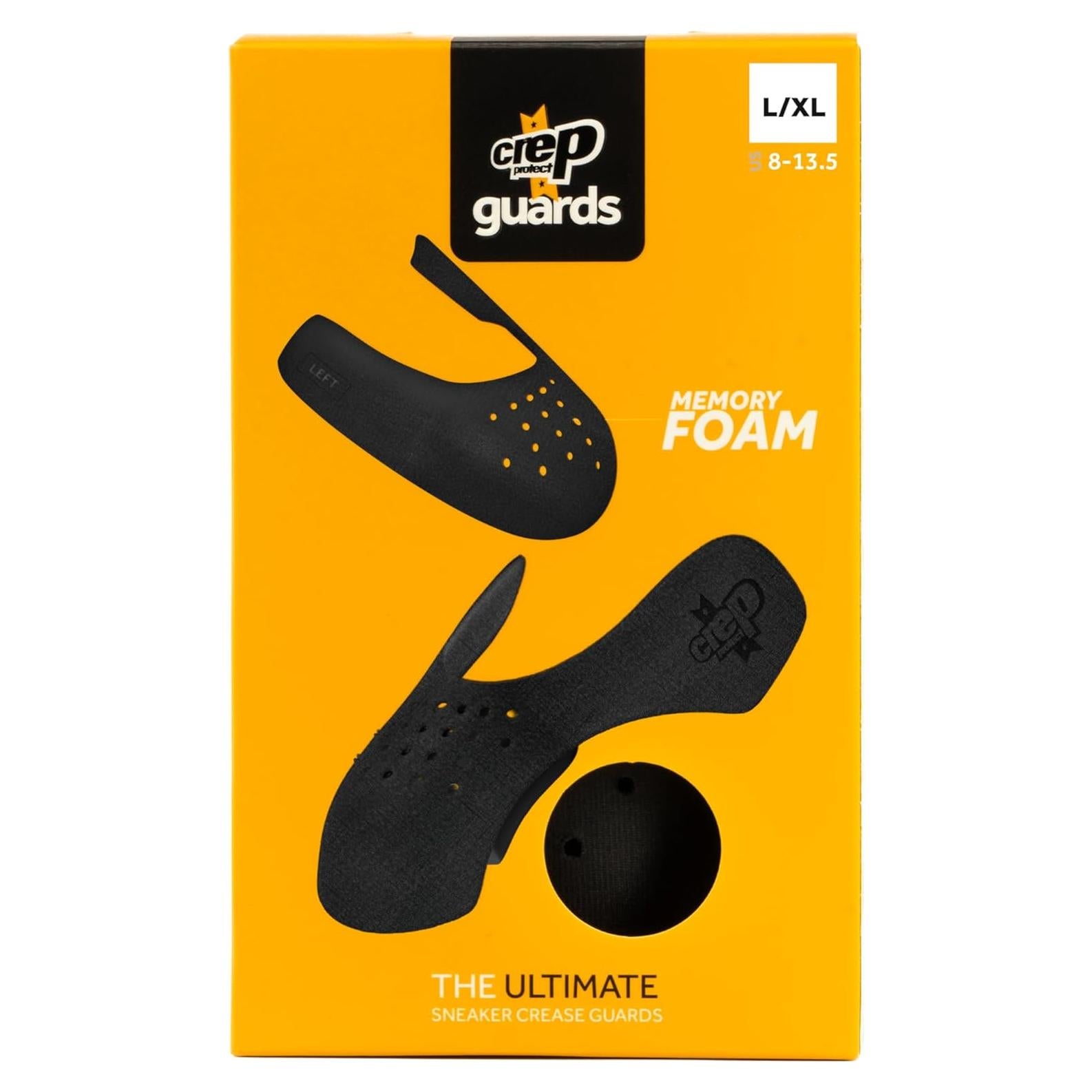 Crep Protect Memory Foam Shoe Crease Protectors - Sneaker Guards for Dunk Low, Air Force, Jordan - Prevent Creasing - Large Size US 8-13.5 (1 Pair)