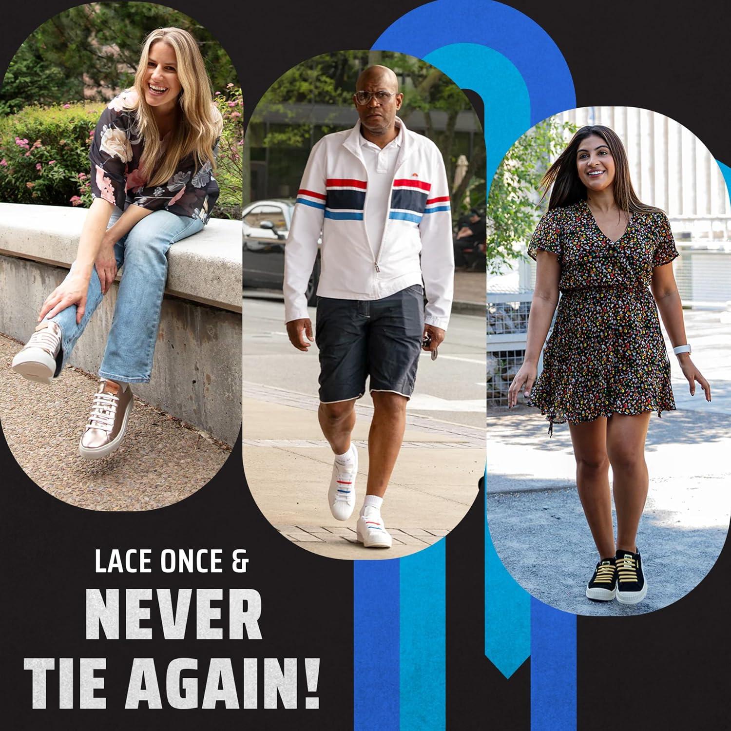 Cintas Elásticas Sin Nudos uLace Slims - Gris Claro - 14 Unidades