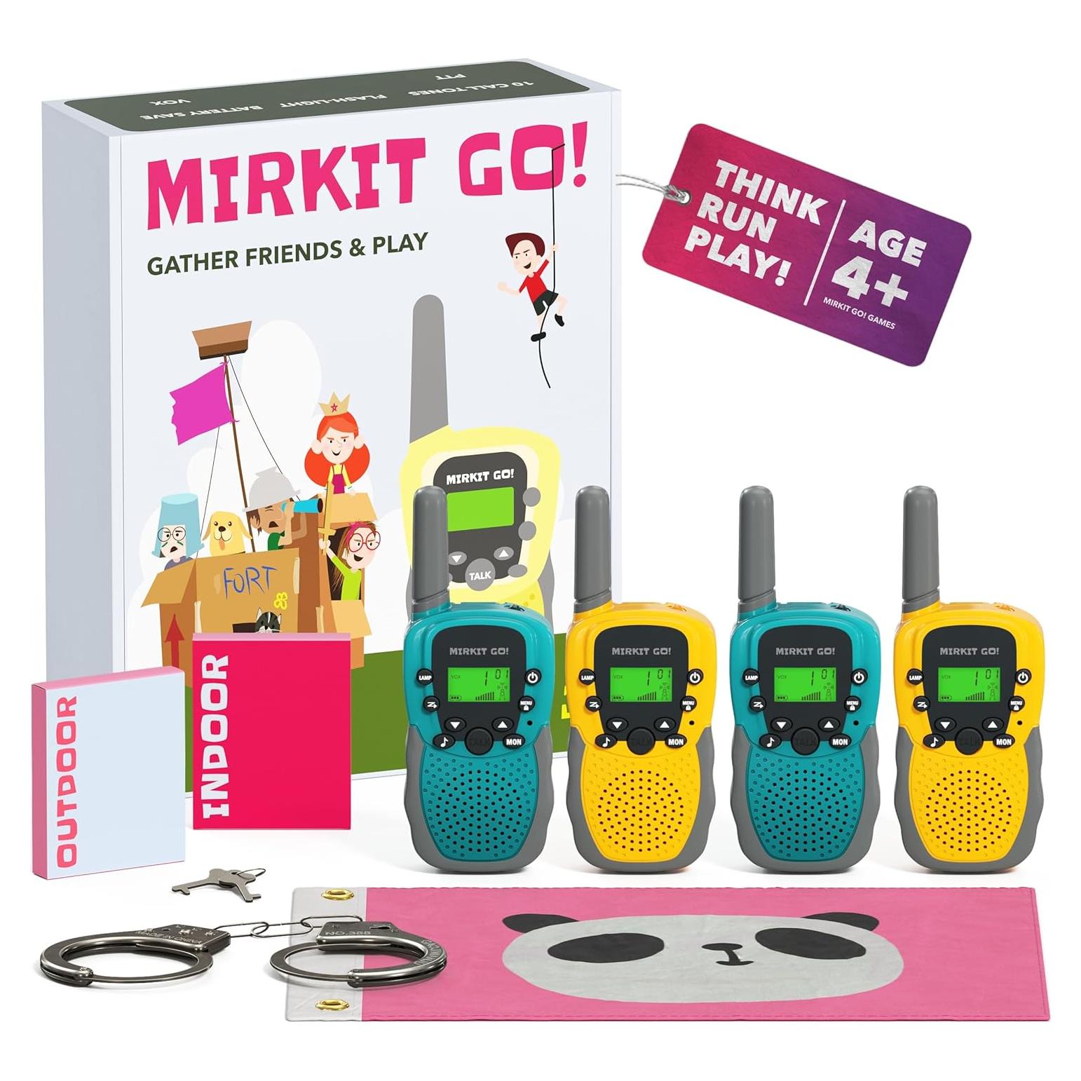 MIRKIT GO! Juego de 4 Walkie Talkies para Niños + 4 Juegos