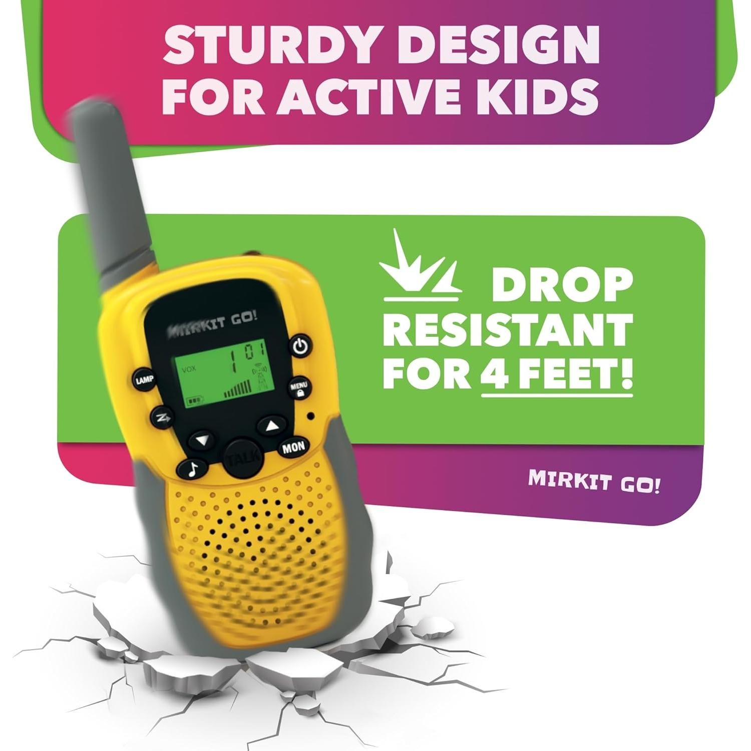 MIRKIT GO! Juego de 4 Walkie Talkies para Niños + 4 Juegos