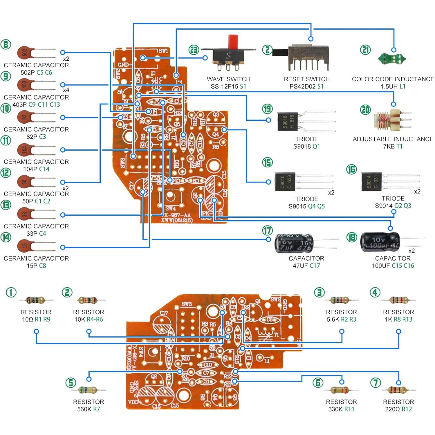 Kit de Soldadura 5 en 1 Yidab - Proyectos Electrónicos Interactivos