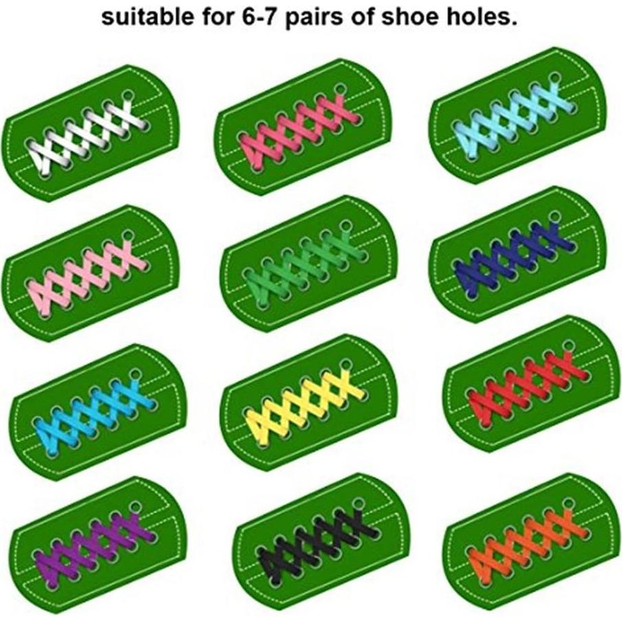 12 Pares de Cintas Planas para Calzado Omlopp 125cm Colores Variados