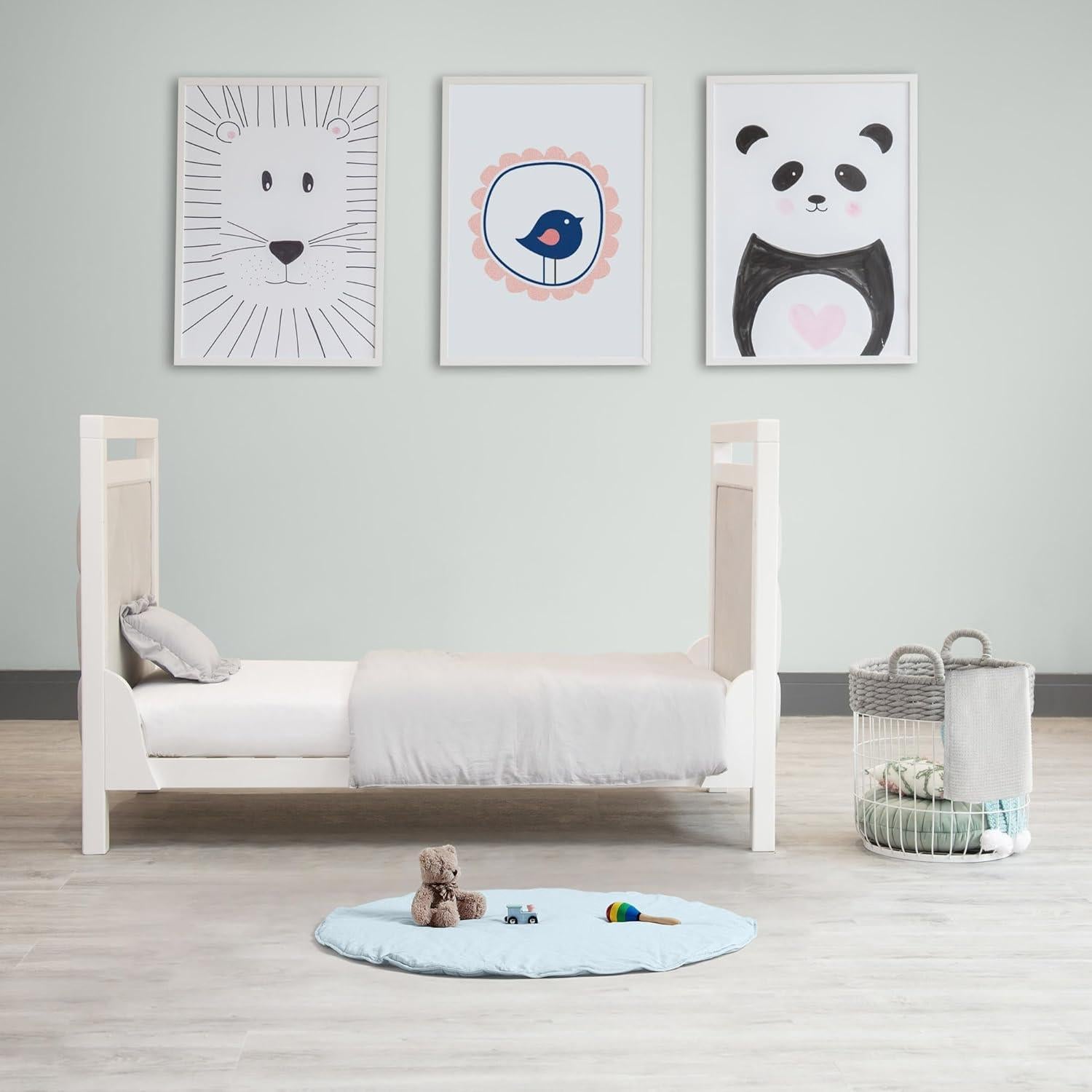 Alfombra de Juego Redonda Byrd & Blume 101.6cm Algodón Orgánico Azul