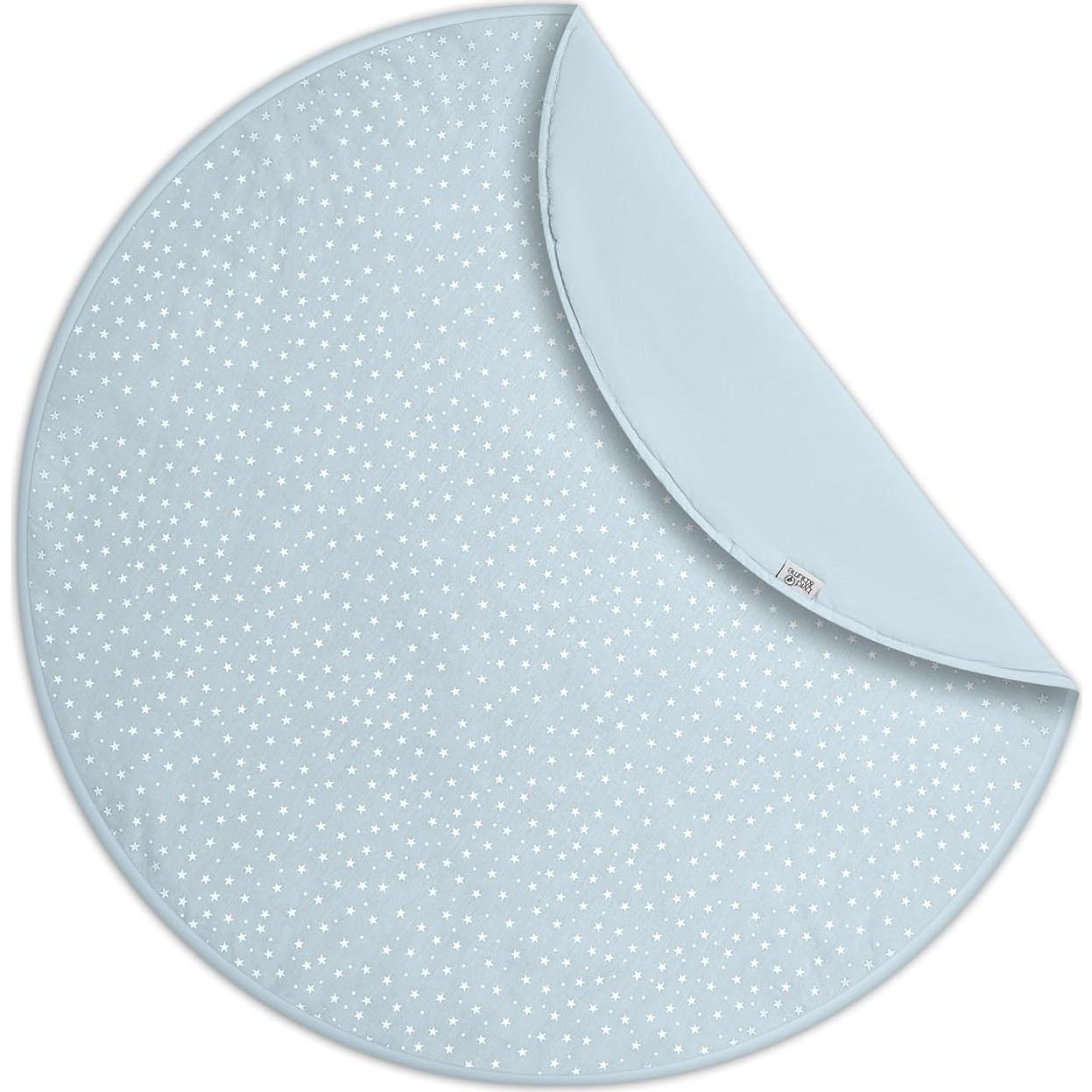 Alfombra de Juego Redonda Byrd & Blume 101.6cm Algodón Orgánico Azul