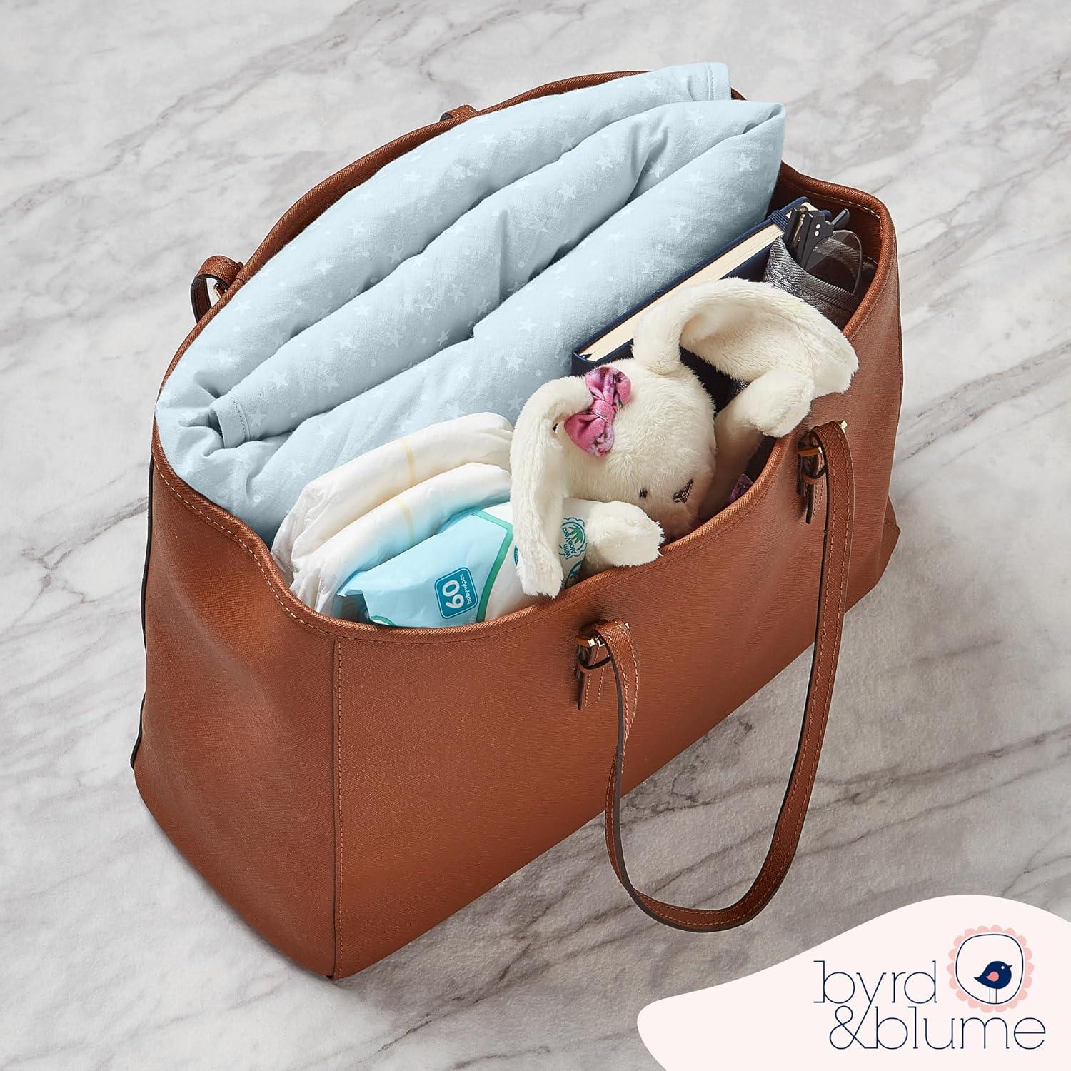 Alfombra de Juego Redonda Byrd & Blume 101.6cm Algodón Orgánico Azul