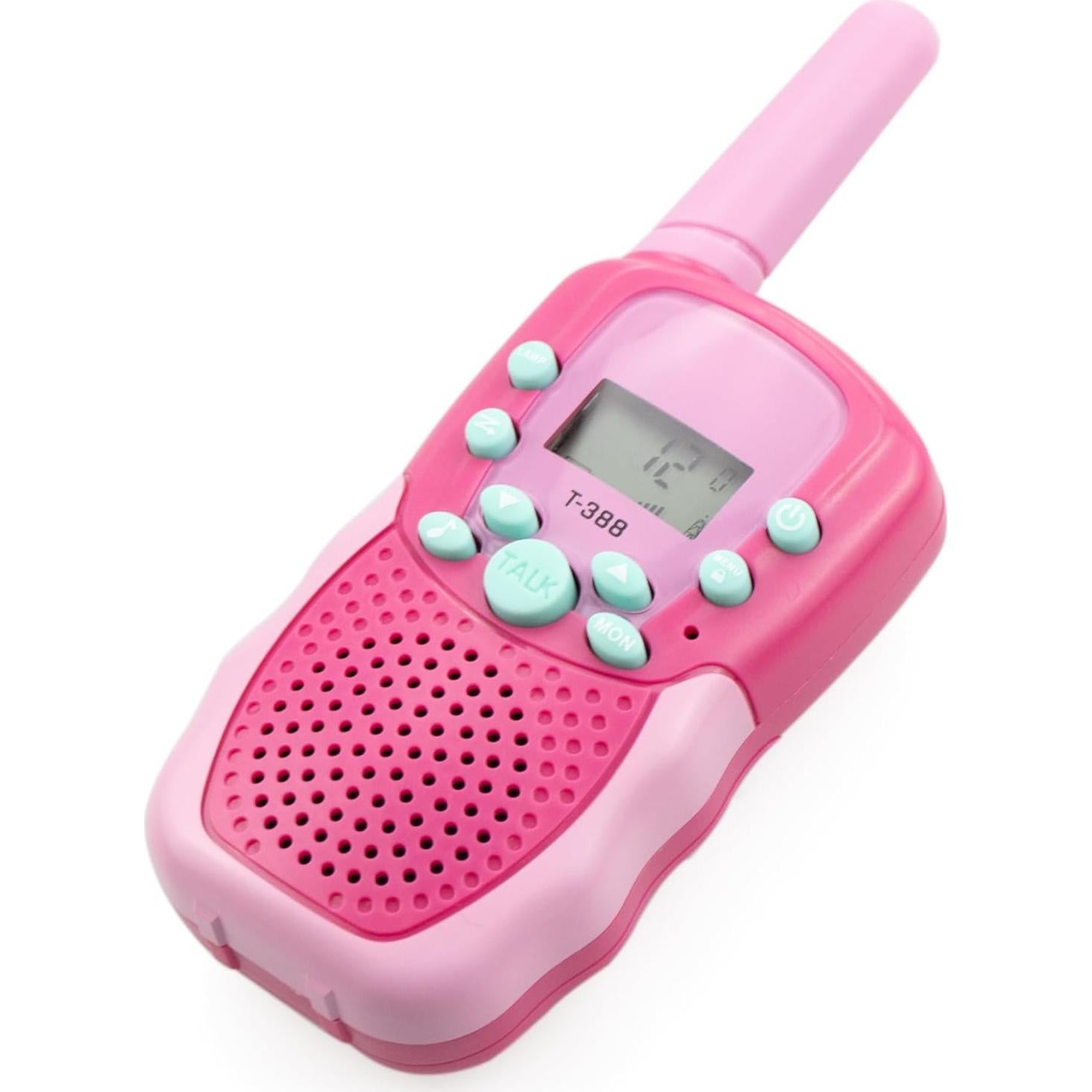 Walkie Talkies Recargables T-388 Rosa para Niños 2 Pcs 22 Canales