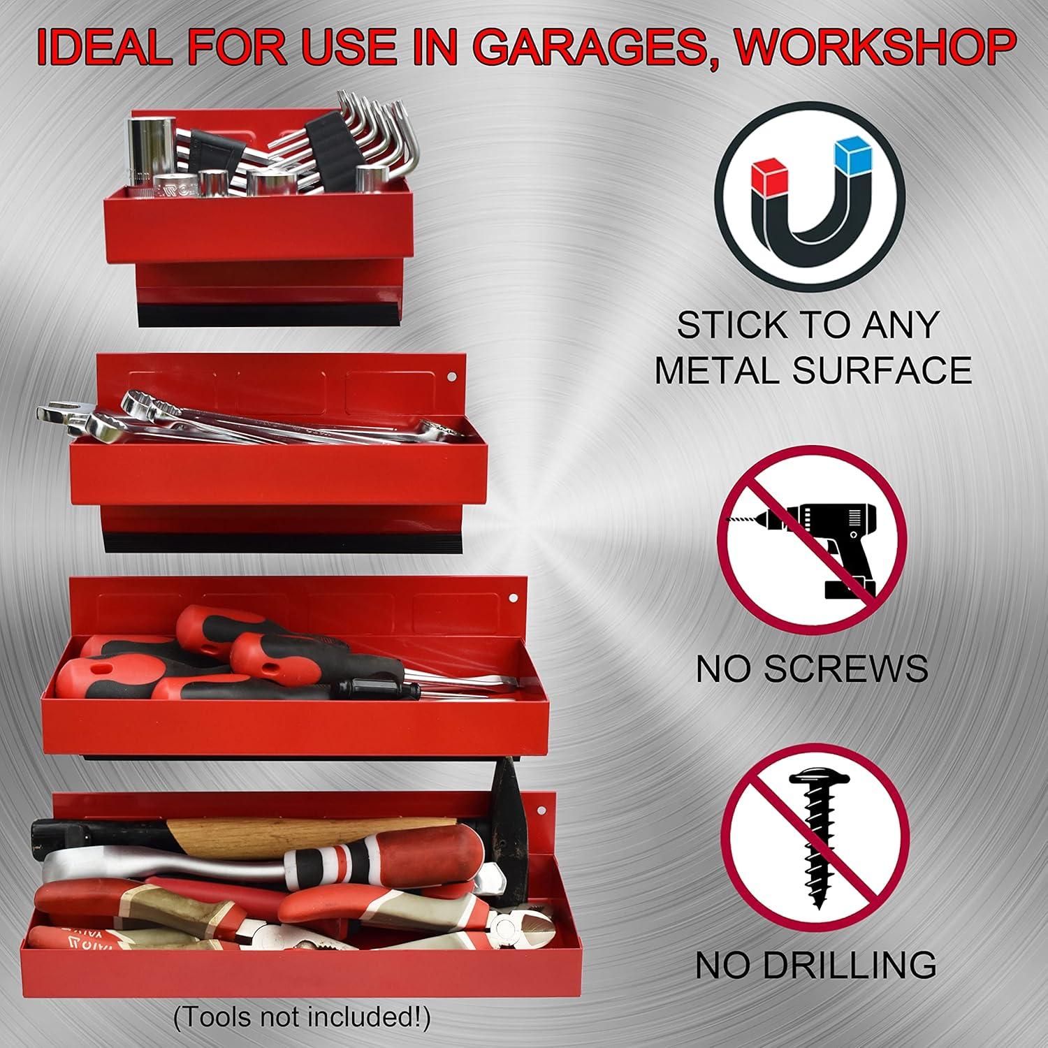 Juego de estantes magnéticos Prima Causa - 4 bandejas rojas