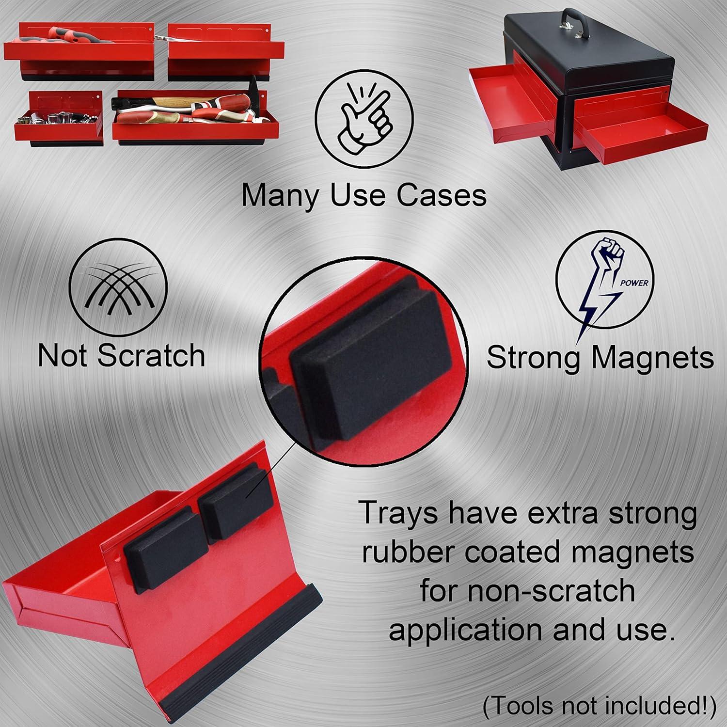 Juego de estantes magnéticos Prima Causa - 4 bandejas rojas