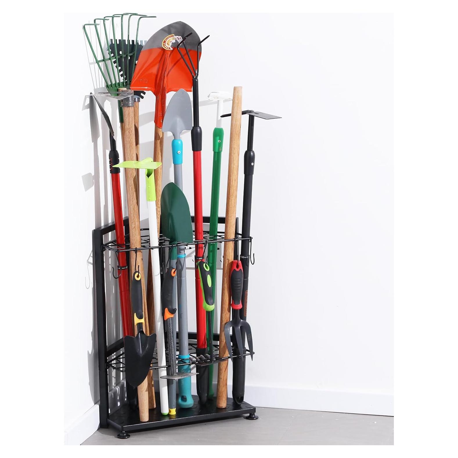 Organizador de Herramientas de Jardín YueTong Esquina Metal 3 Estantes