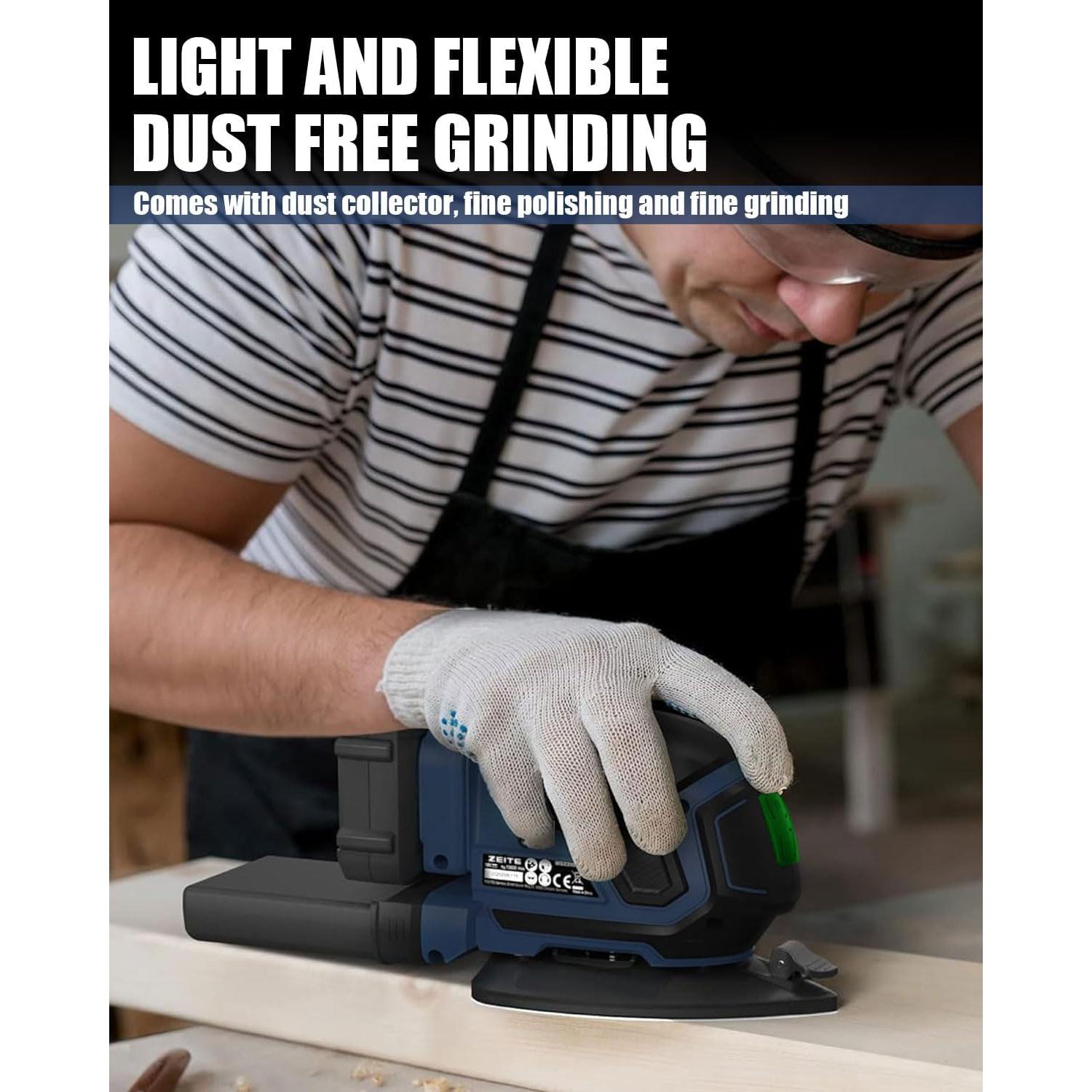 Lijadora Detallada Zeite 20V Inalámbrica 13000 OPM con Accesorios