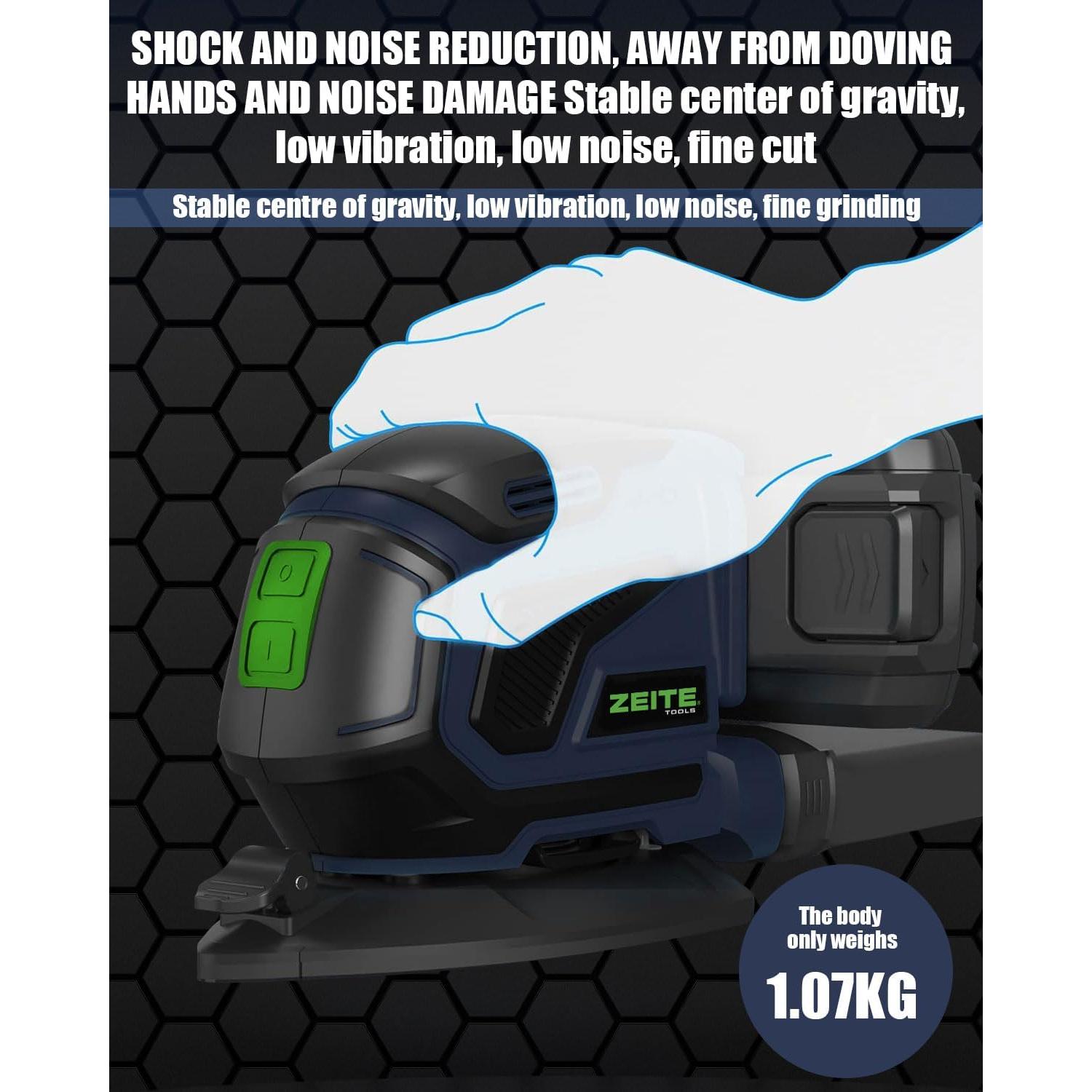 Lijadora Detallada Zeite 20V Inalámbrica 13000 OPM con Accesorios