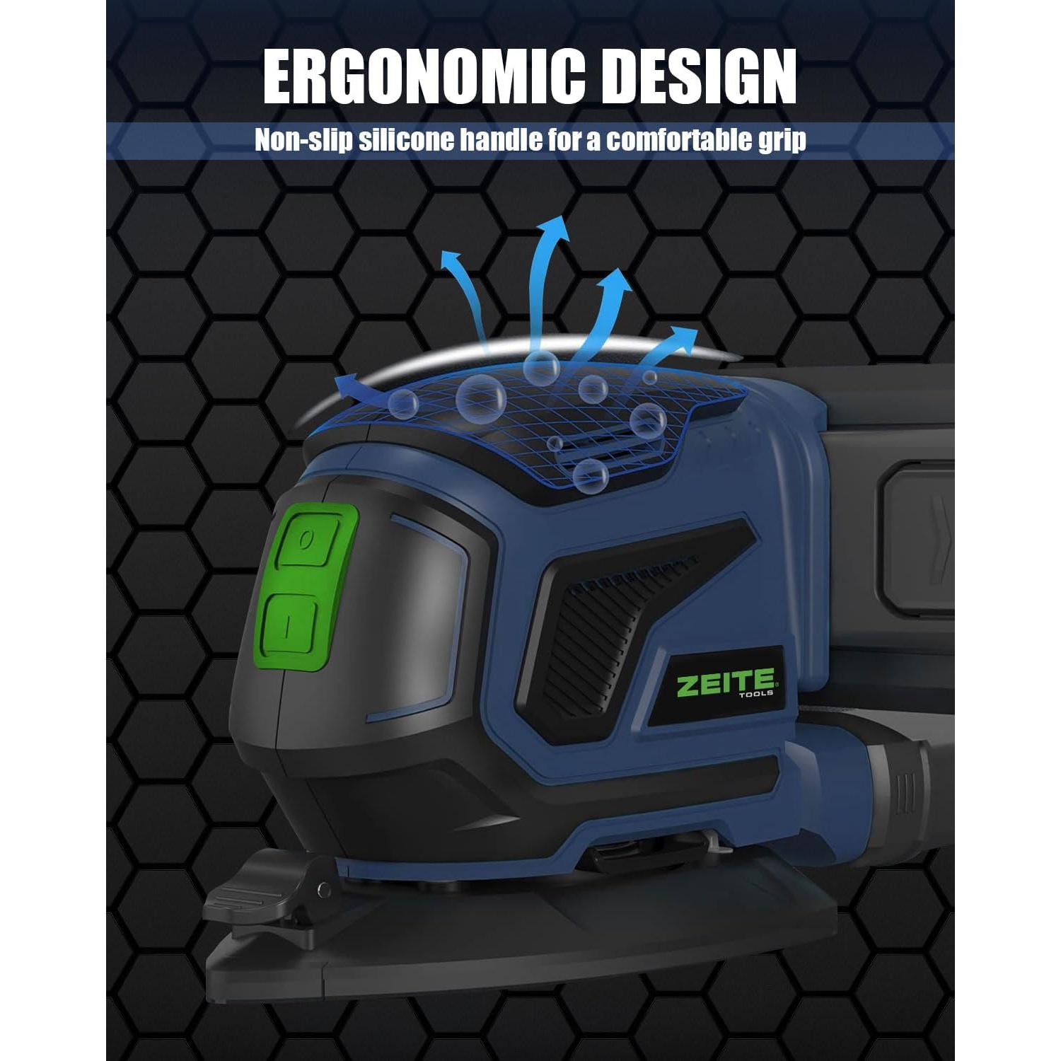 Lijadora Detallada Zeite 20V Inalámbrica 13000 OPM con Accesorios