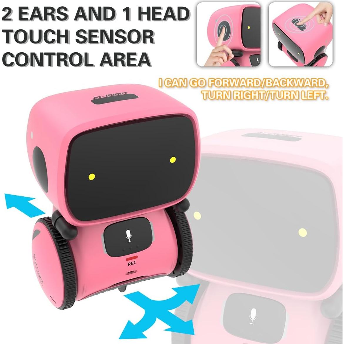 Robot Interactivo 98K Recargable para Niños 3+ con Sensor