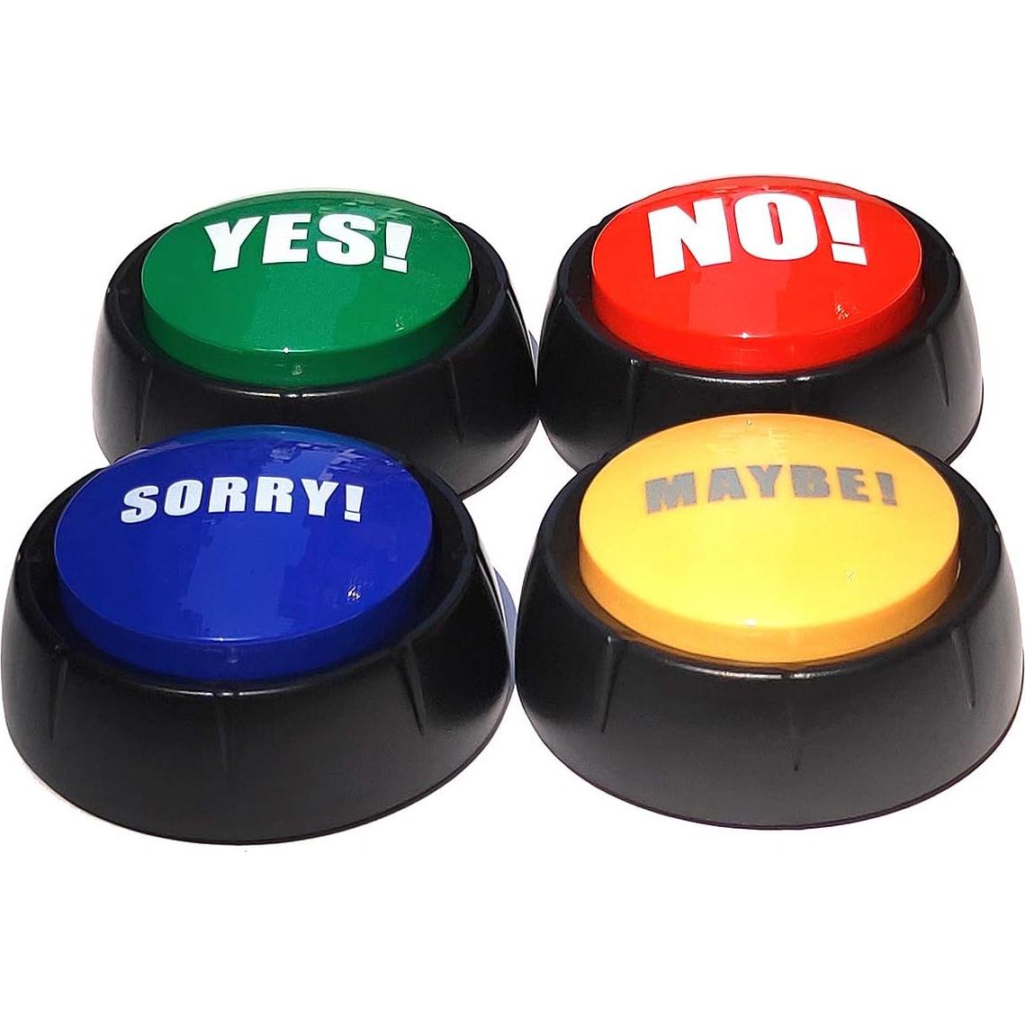 Juego de 4 botones de sonido Joffreg - NO, SÍ, Lo siento, Tal vez