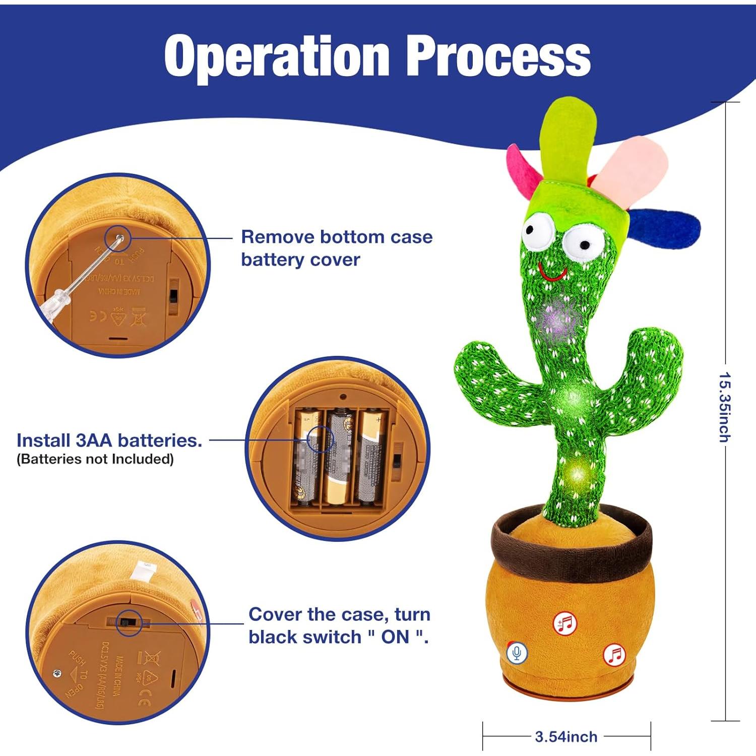 Juguete Cactus Hablante Ayeboovi 120 Canciones Interactivo