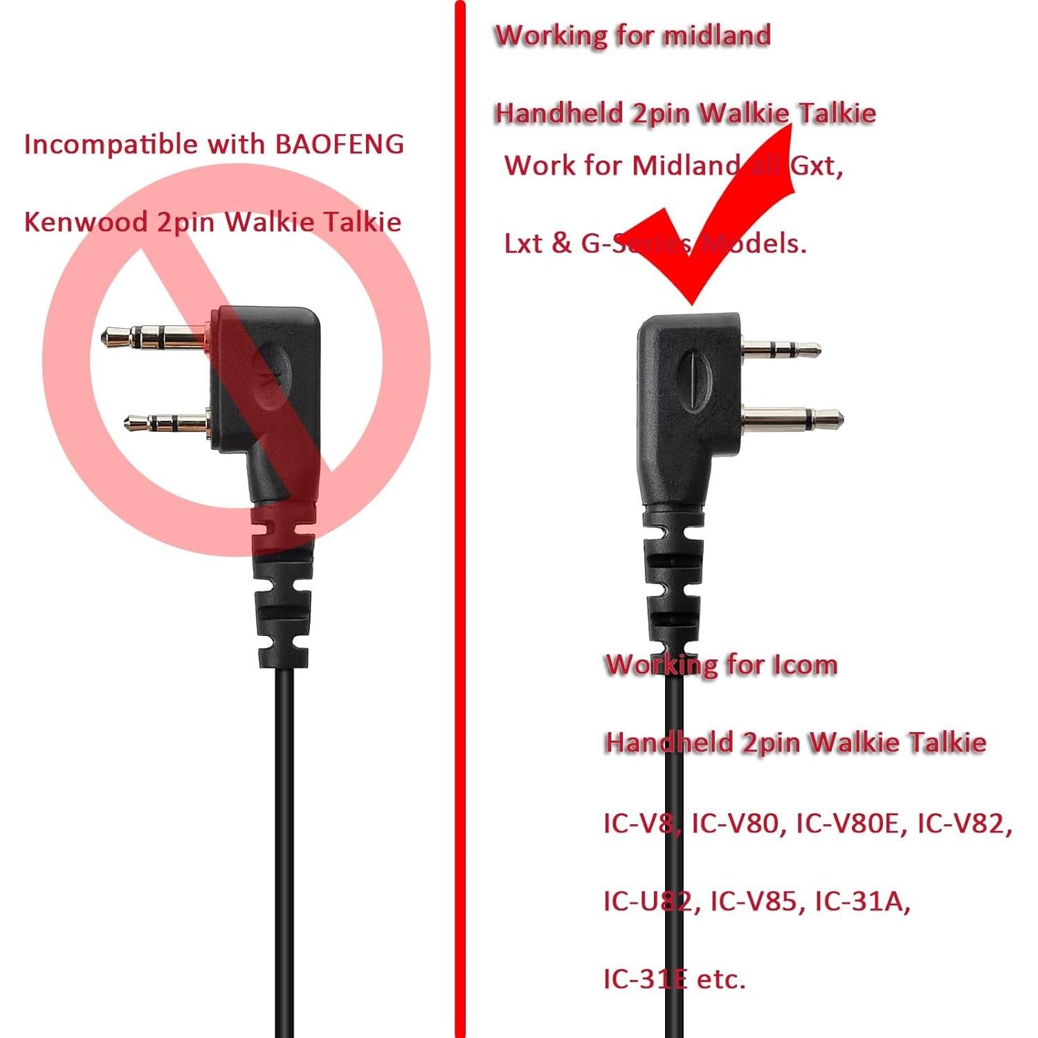 Auricular Táctico HYS para Radios Midland 2 Pines PTT
