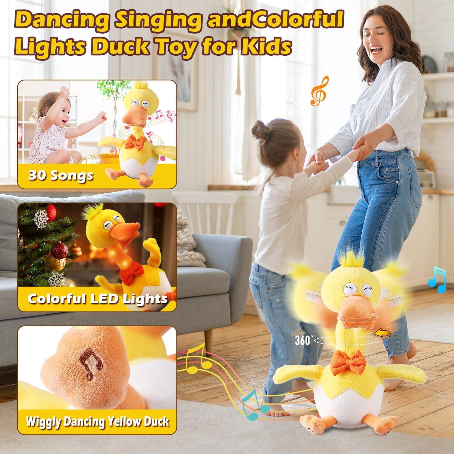 Pato Bailarín Musical Qianjinhuiyuan 33 cm con Luz y Grabación